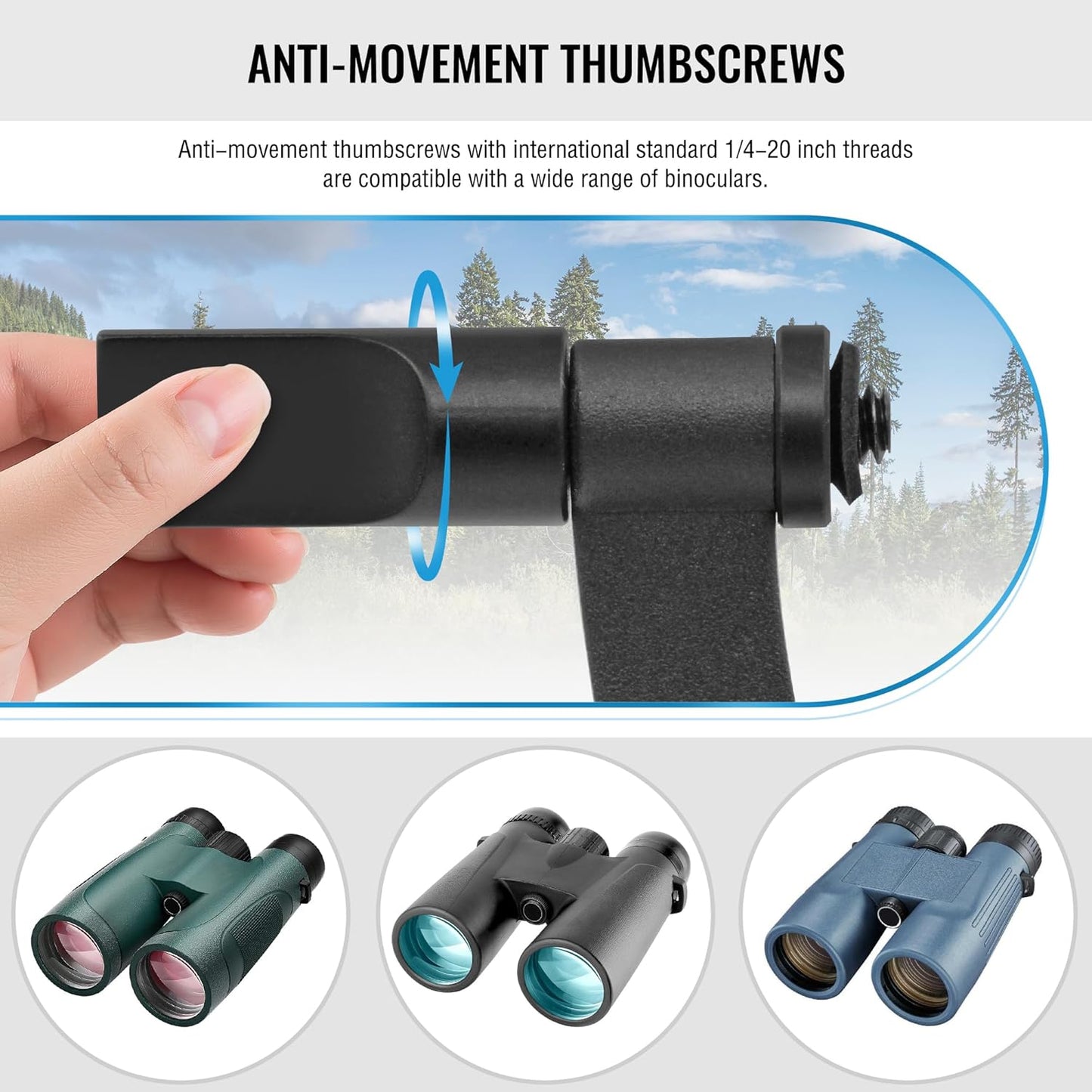 Alstar Binocular Tripod Adapter with Quick Release 1/4 Inch Threading 