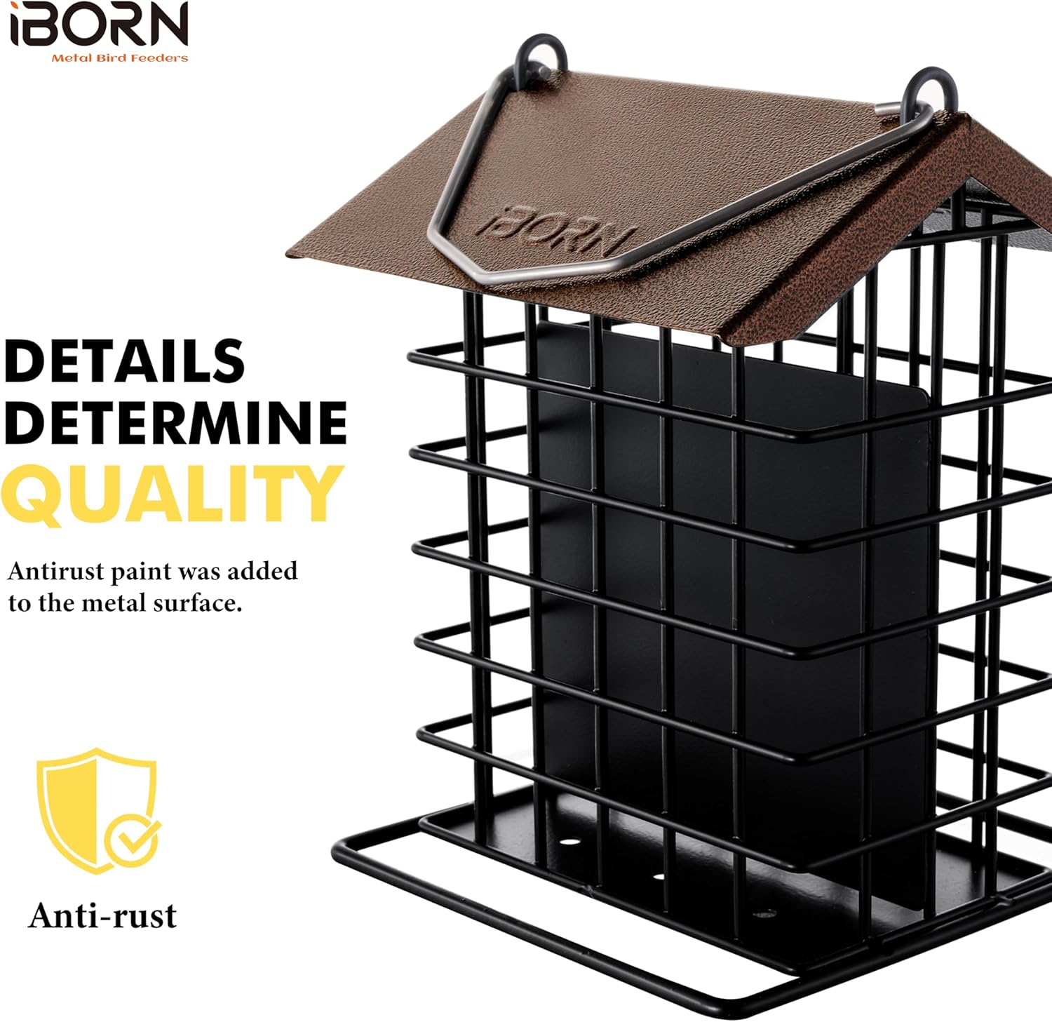 iBorn Suet Feeder for Outside Hanging,Suet Bird Feeders for Outdoors,S