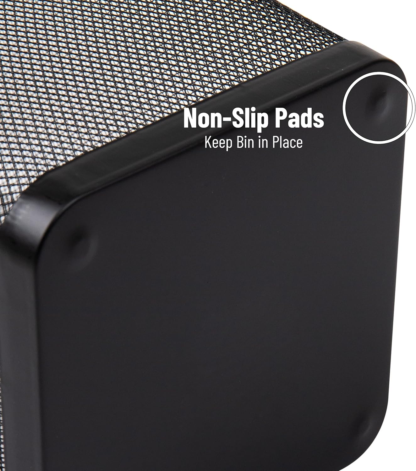 Mind Reader Mesh Trash Can, Waste Paper Basket, Square, Office, Metal 