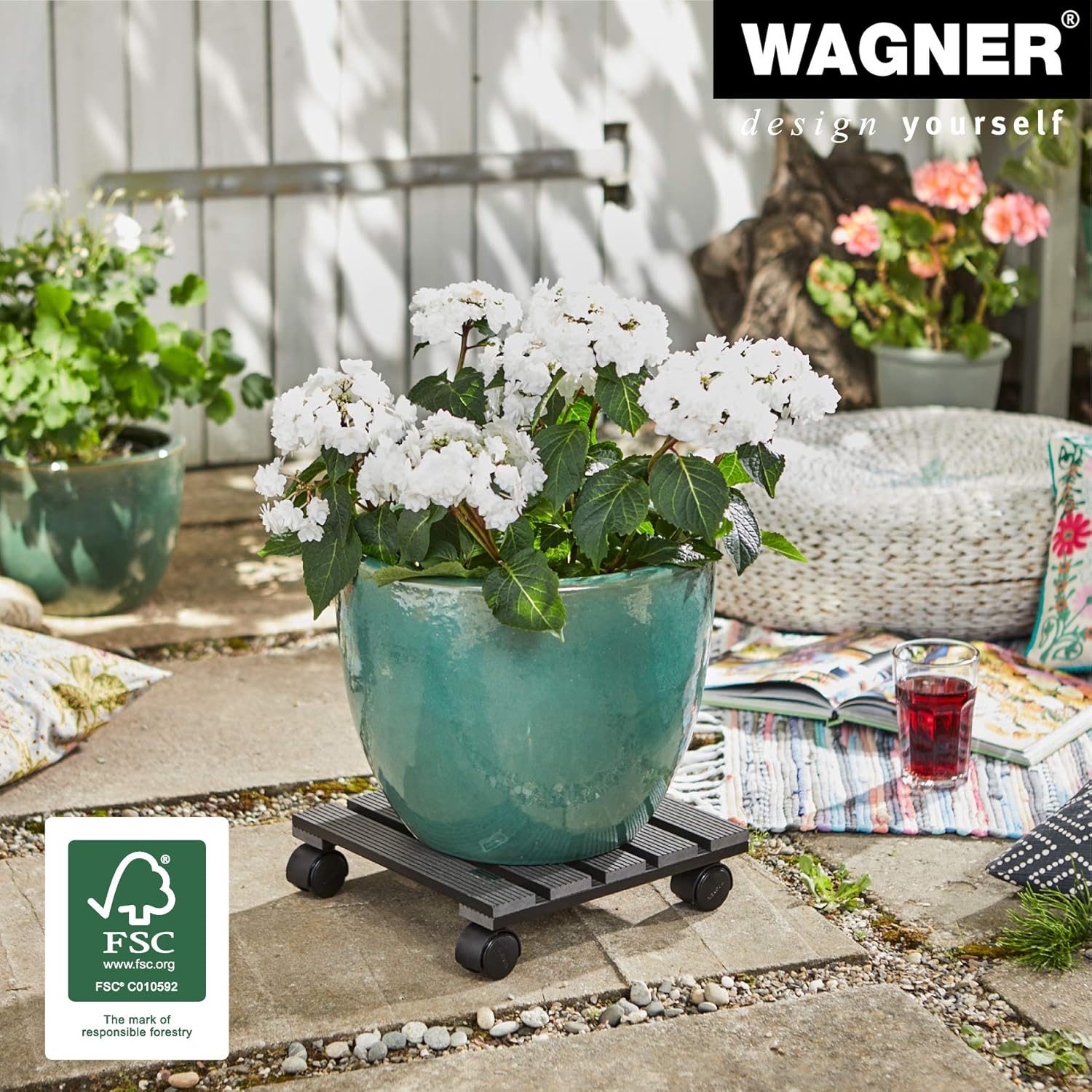 WAGNER Plant Caddy WPC 11.42 x 11.42 x 3.35 in I Flower Caddy for Indo