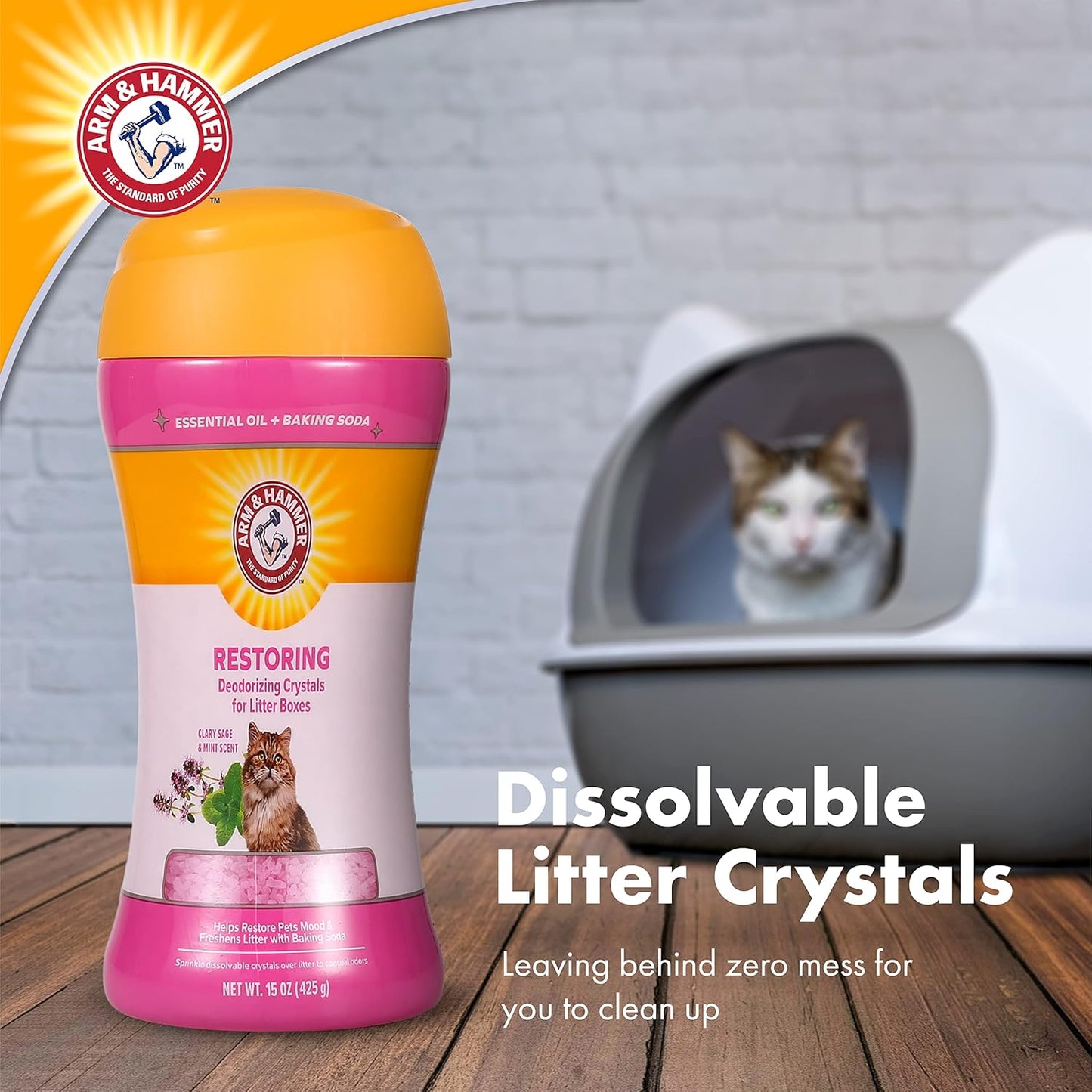 Arm & Hammer Restoring Cat Litter Box Deodorizing Crystals, Litter Deo