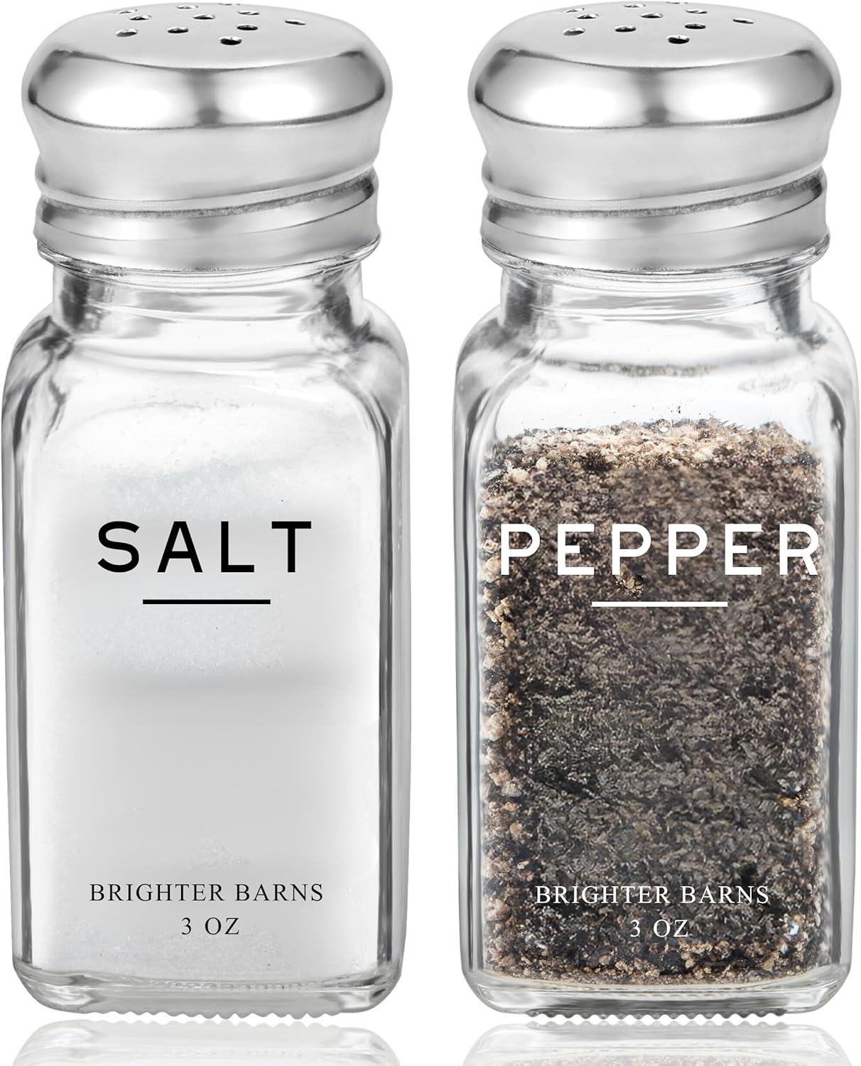Glass Salt and Pepper Shakers Set by Brighter Barns - Modern Kitchen D