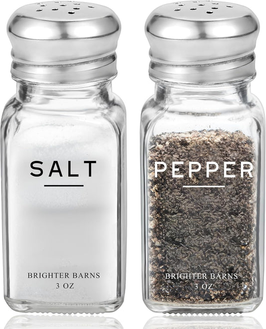 Glass Salt and Pepper Shakers Set by Brighter Barns - Modern Kitchen D