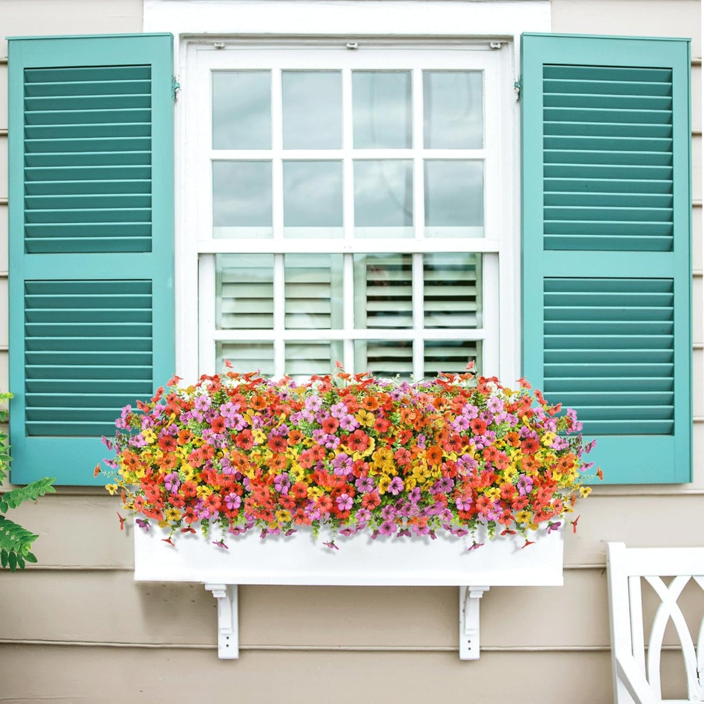 Artificial Flowers Faux Plants Outdoor Fake Flowers Spring Decor,12 Bu