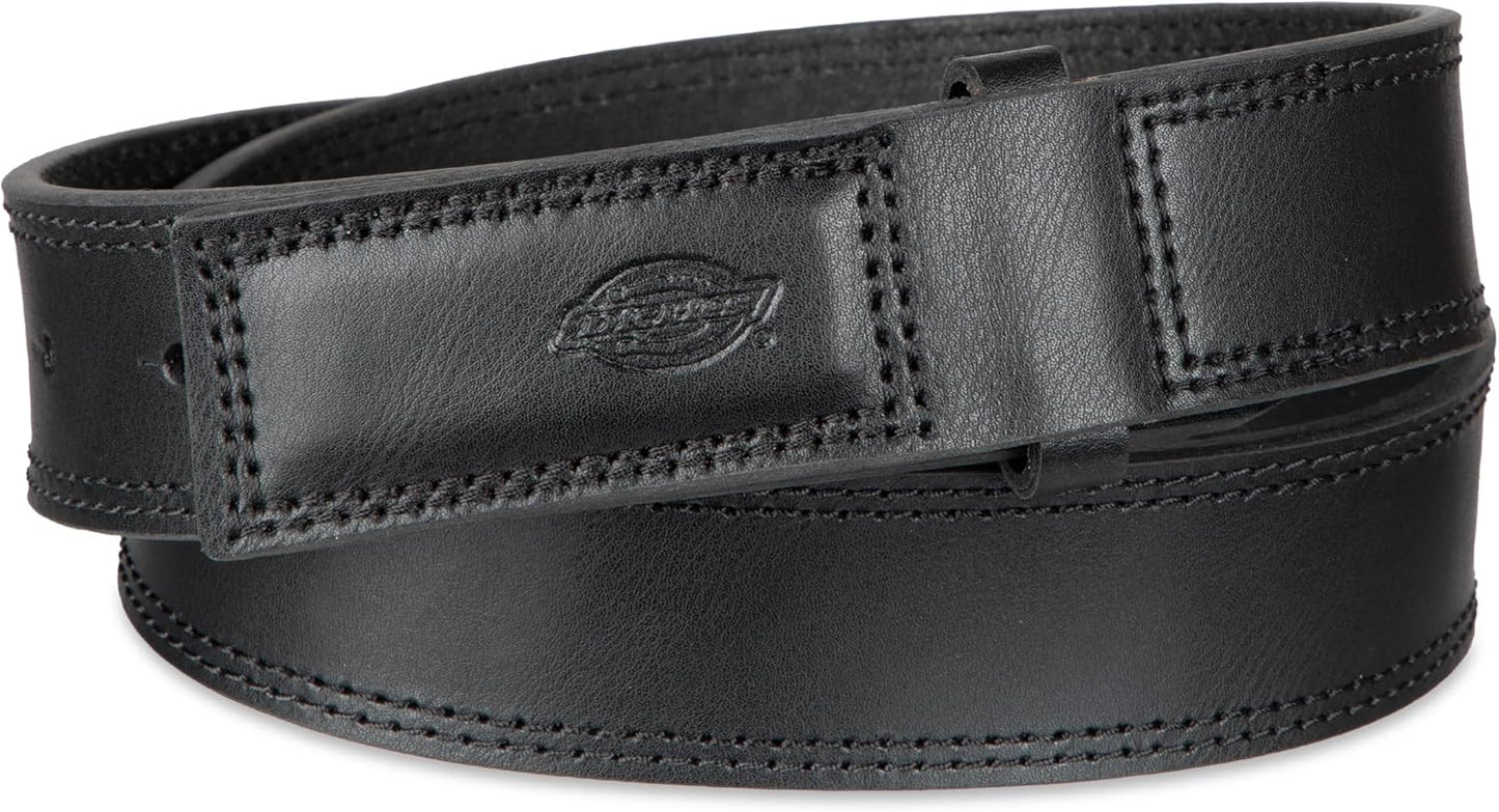 Dickies Men's Leather Mechanic No-Scratch Work Belt - Buckleless, Snap