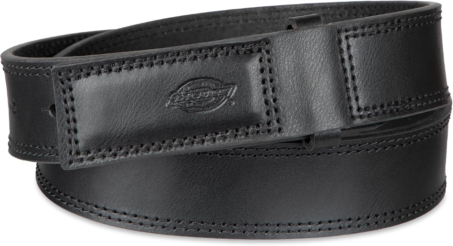 Dickies Men's Leather Mechanic No-Scratch Work Belt - Buckleless, Snap
