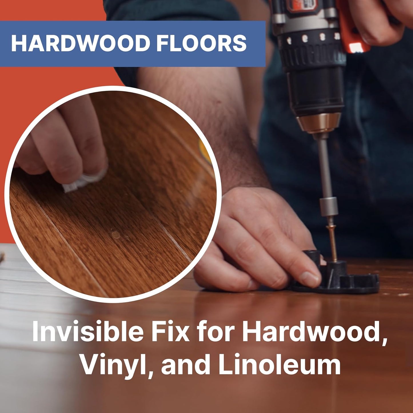 Squeaky Floor Repair Kit for Hardwood, Carpet, Vinyl & Linoleum – Complete Floor Squeak Repair Kit Includes Joist Finder Drill Bits, Tripod Fixture and 50 Counter-snap Screws