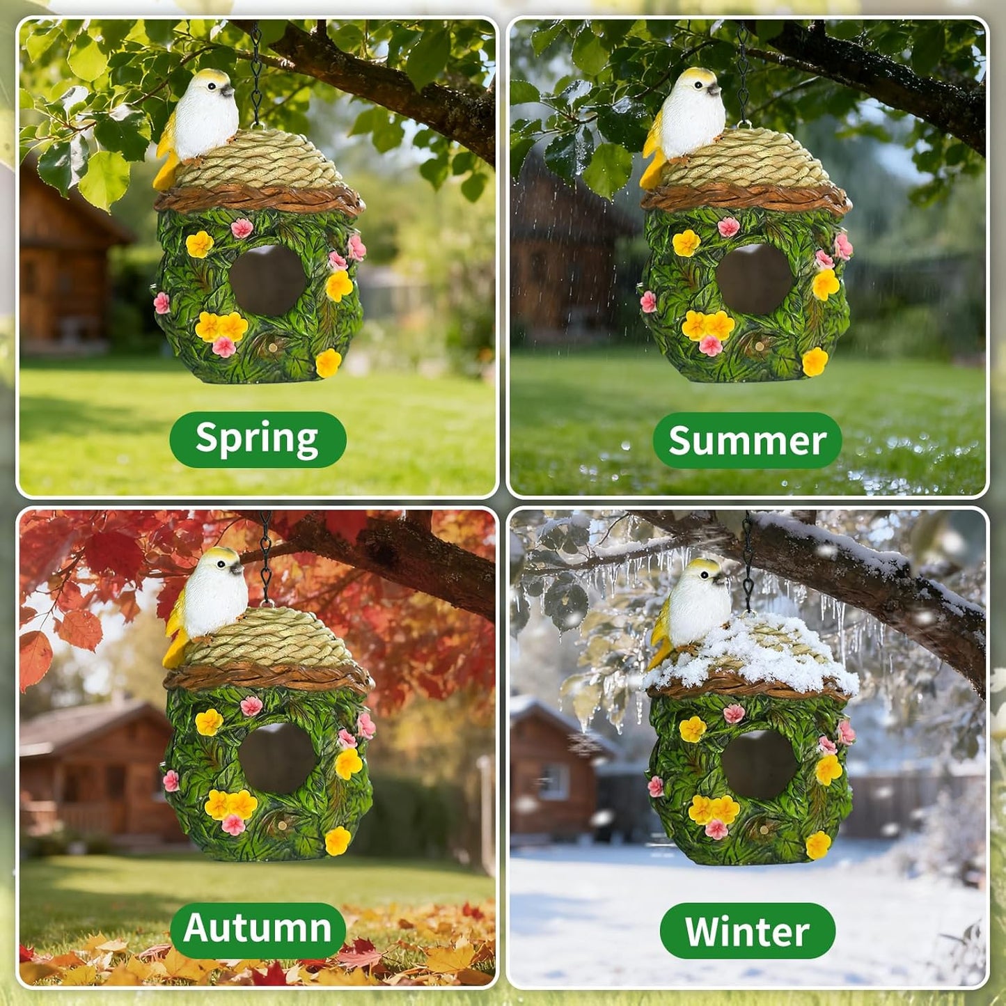 Bird Houses for Outside Bird Nesting Design Resin Birdhouse, Garden Ou