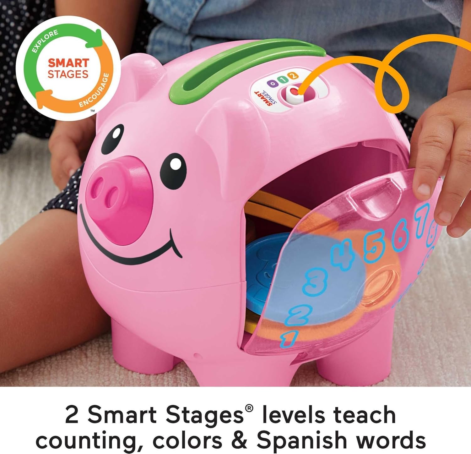 Fisher-Price Baby & Toddler Toy Laugh & Learn Smart Stages Piggy Bank 
