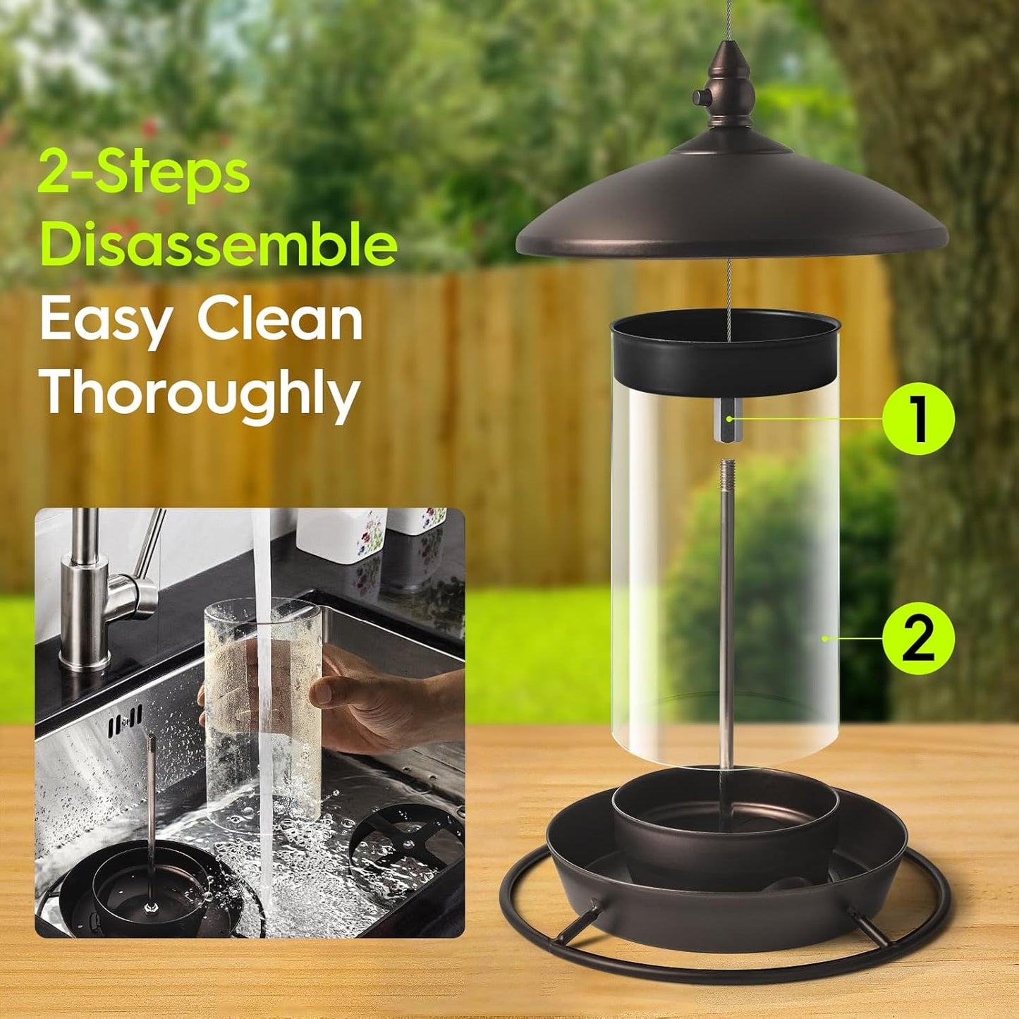 Metal Roof Bird Feeder - Chew Proof for Outdoor Hanging Wild Bird Seed