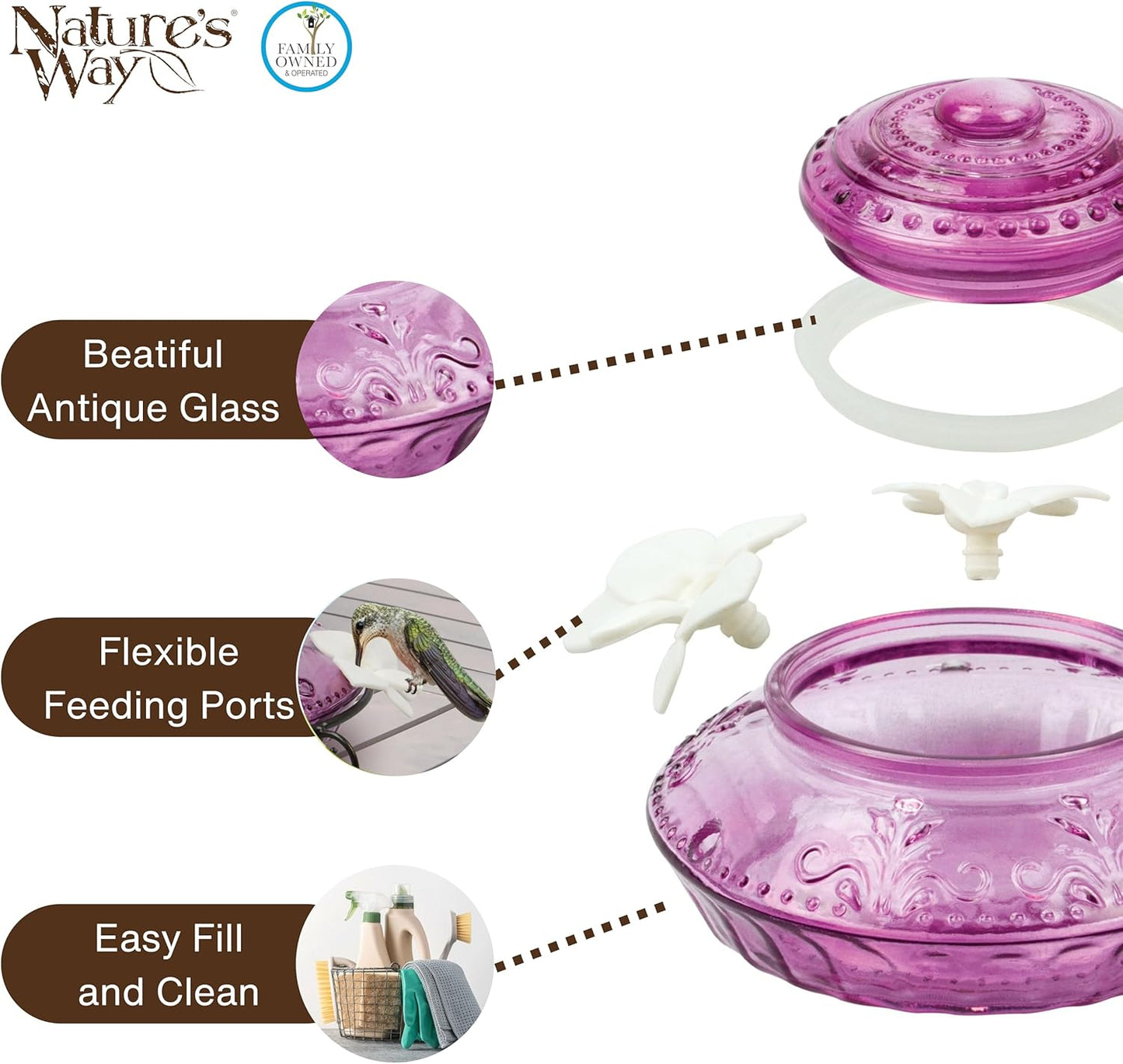 Nature's Way Bird Products ANTHF1 Antique Top-Fill Hummingbird Feeder