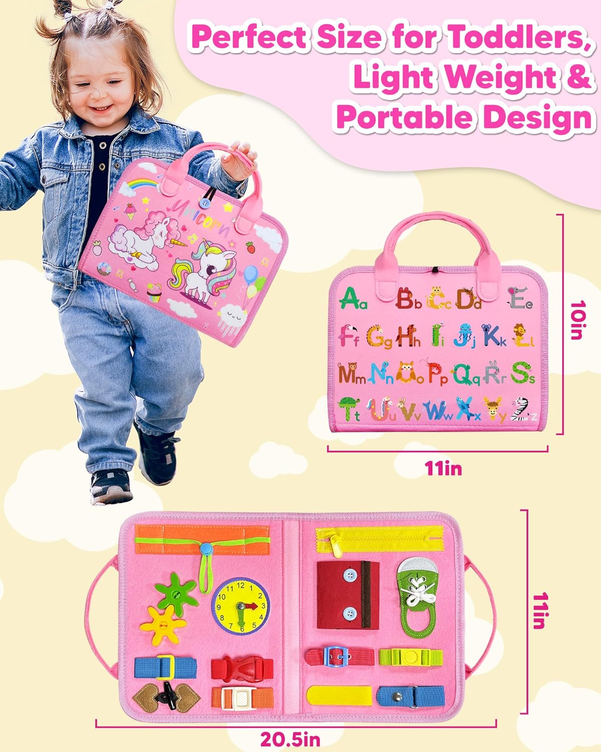 Exorany Busy Board Montessori Toys for Toddler Girl Birthday Gifts, Bu