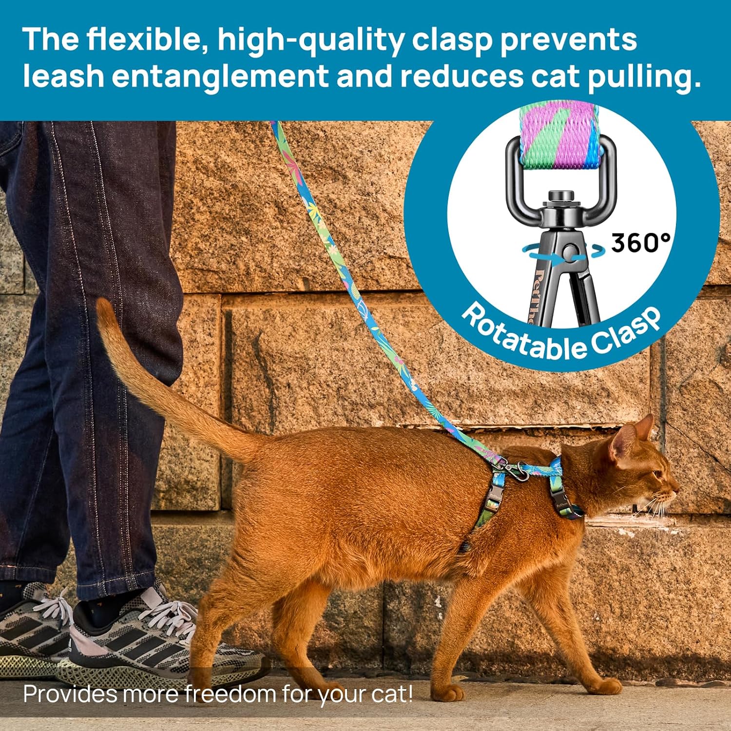 Cat Harness and Leash Set - Escape Proof Adjustable Cat Harness, Comfo