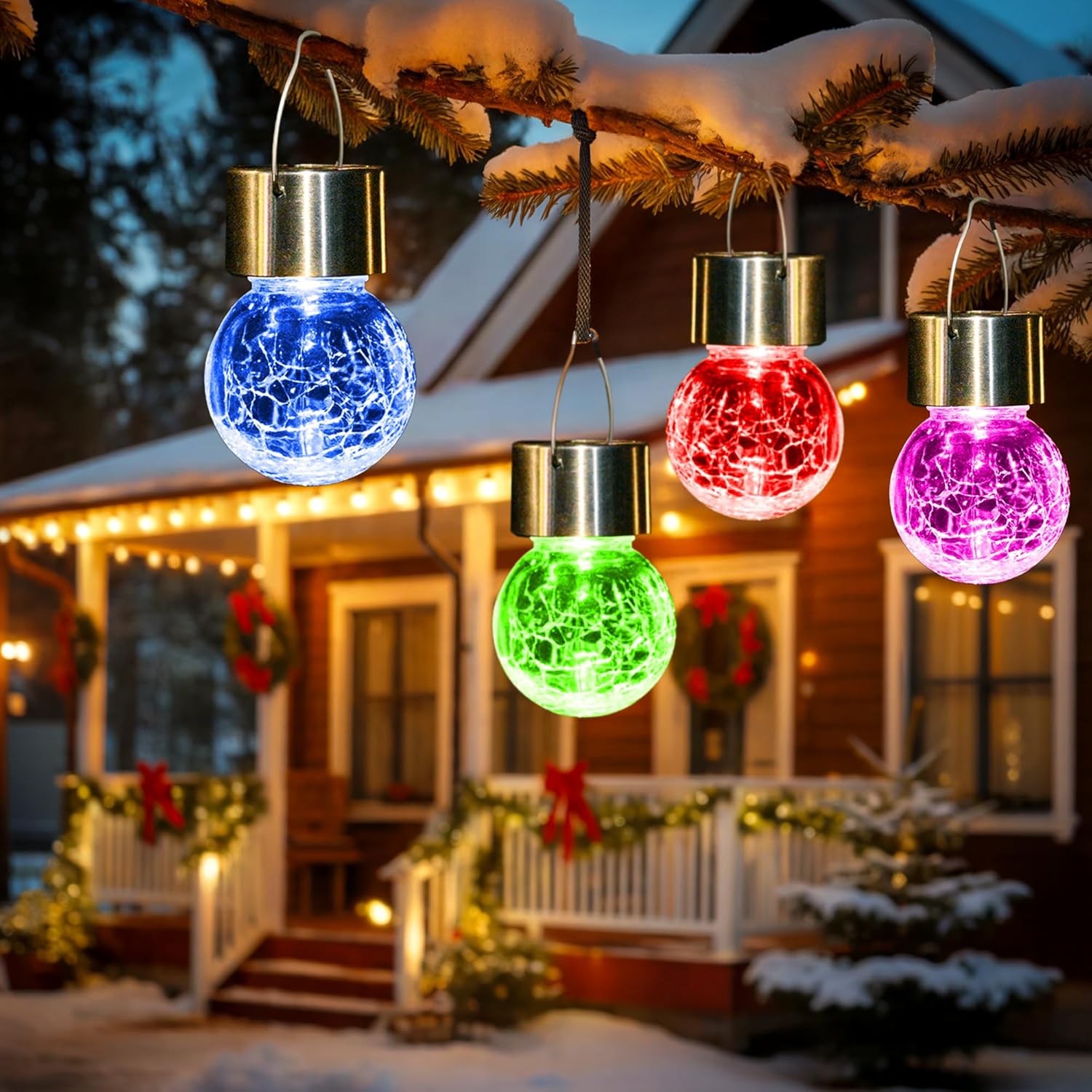 GIGALUMI Solar Lights Outdoor Waterproof, 12 Pack Solar Hanging Lights
