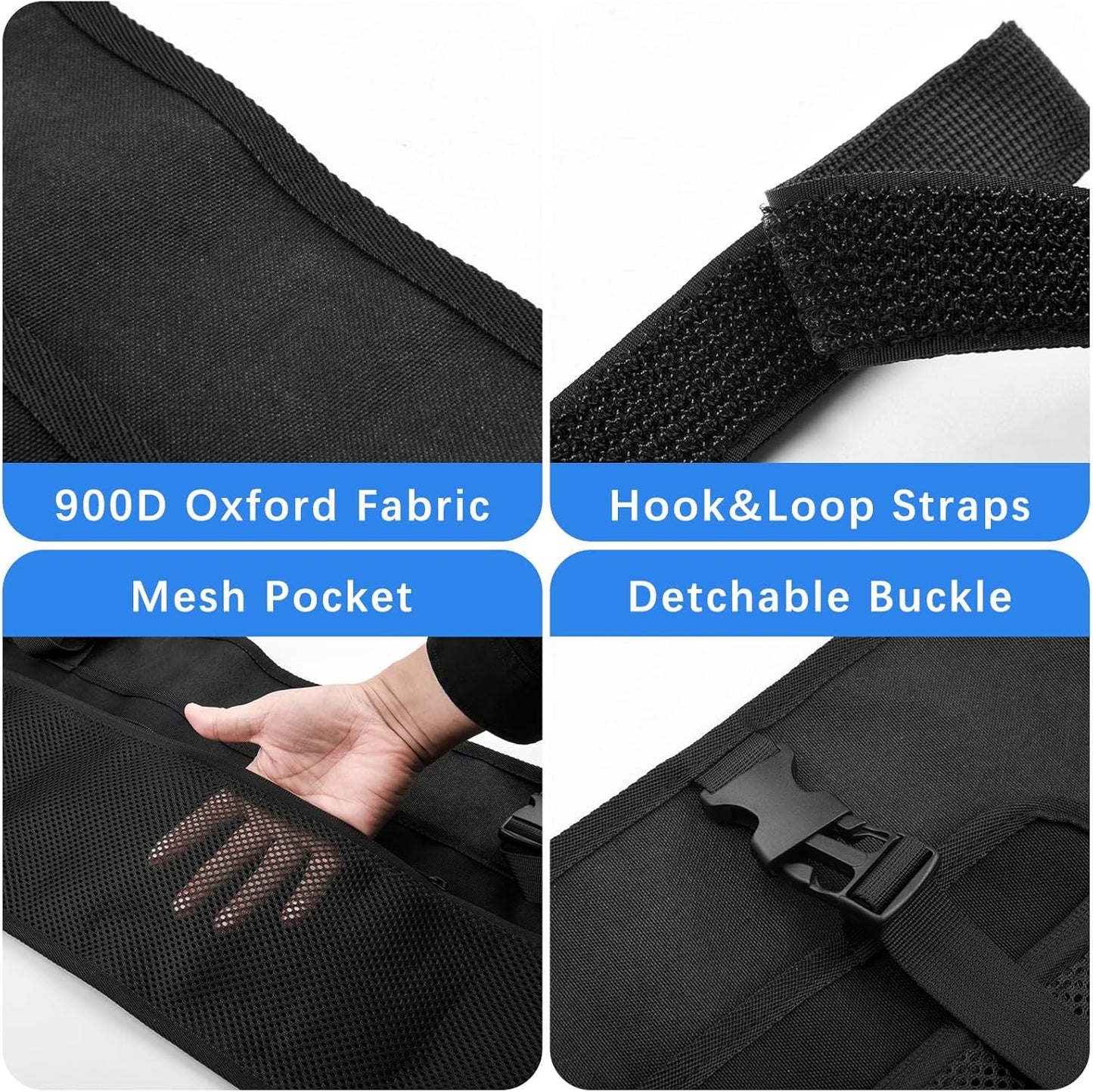 Xxerciz Collapsible Wagon Side Pocket for Umbrella, 900D Oxford Storage Bag with Mesh Pouch for Folding Wagon, Garden Cart Accessories Bag for Camping Garden Sports