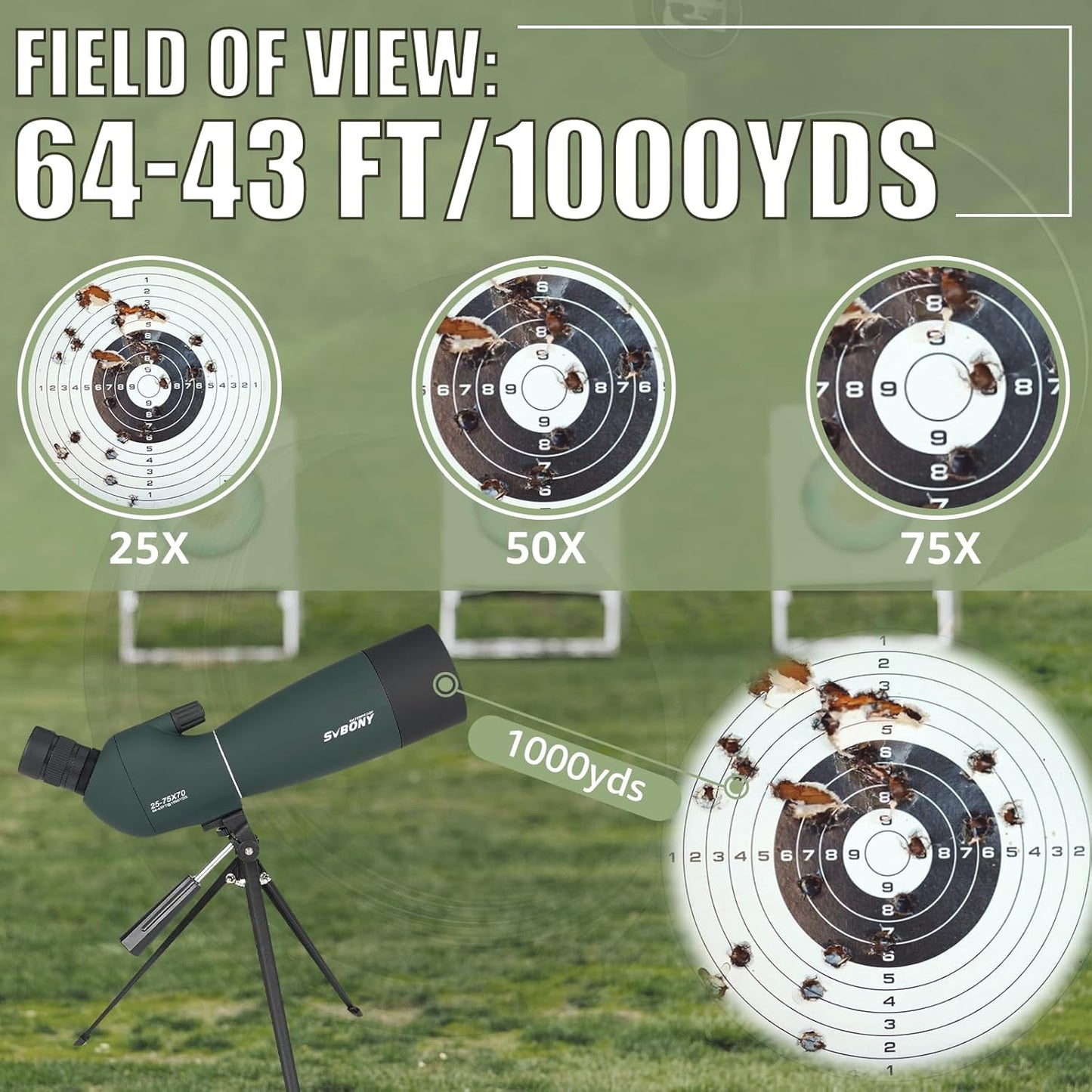 SVBONY SV28 Plus Spotting Scopes with Tripod, Angled Spotter Scope with Upgraded Phone Adapter, IP65 Waterproof Fogproof Long Range Spotting Scope for Target Shooting, Birding