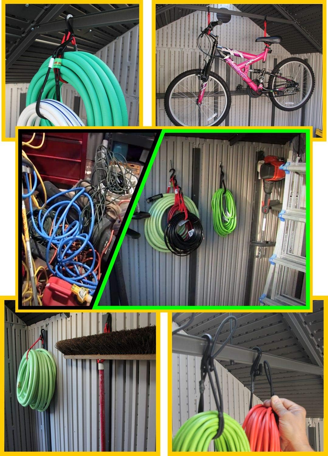 Hook & Hang Bungee Cords - Storage & Organization Cords - Hang Hoses, 