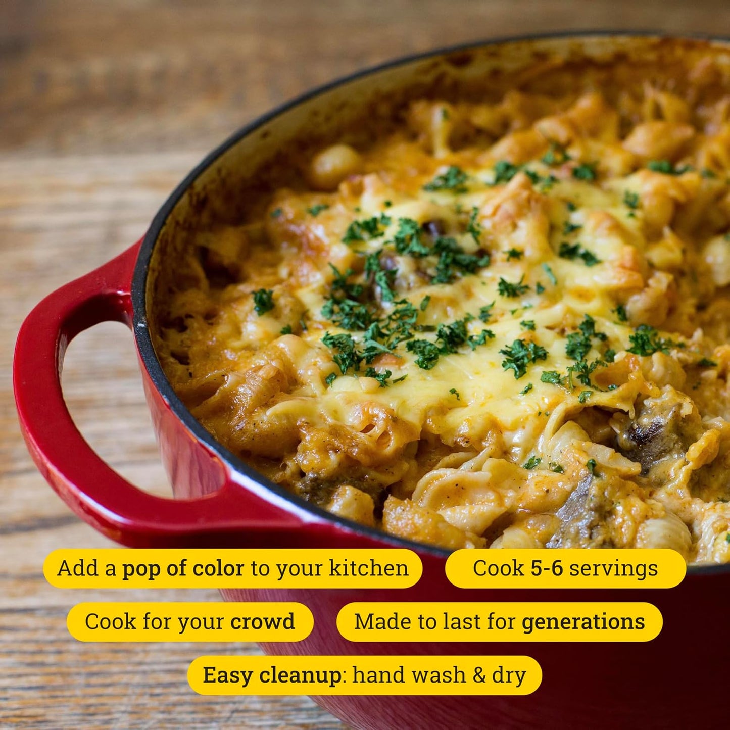 Lodge Essential Enamel Cast Iron Dutch Oven - Perfect for Bread Baking