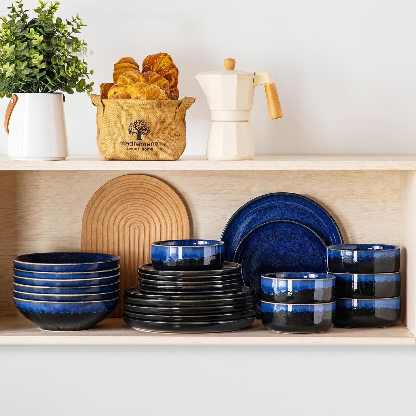 vancasso Starry Plates and Bowls Sets for 6, 24 Pieces Dinnerware Sets