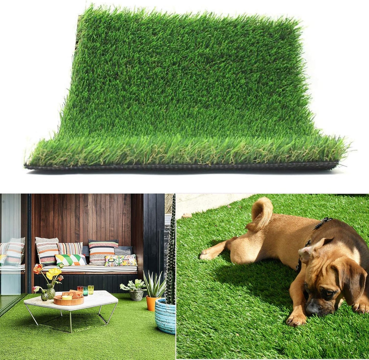 Goasis Lawn Realistic Thick Artificial Grass Turf Lawn -Indoor Outdoor Garden Lawn Landscape Synthetic Grass Mat - Thick Fake Grass, 4FTX7FT(28 Square FT)