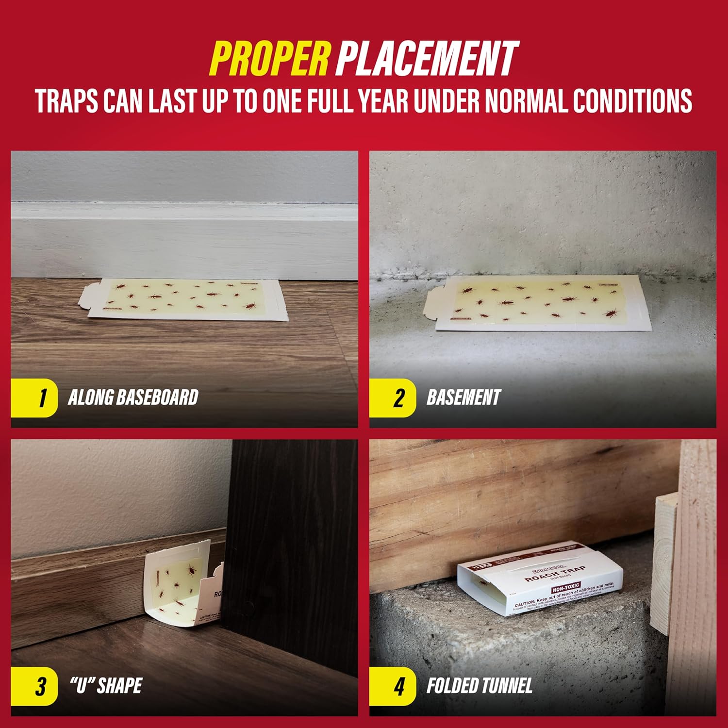 Catchmaster Roach Trap Glue Boards 10-Pk, Adhesive Bug Catcher, Scorpi