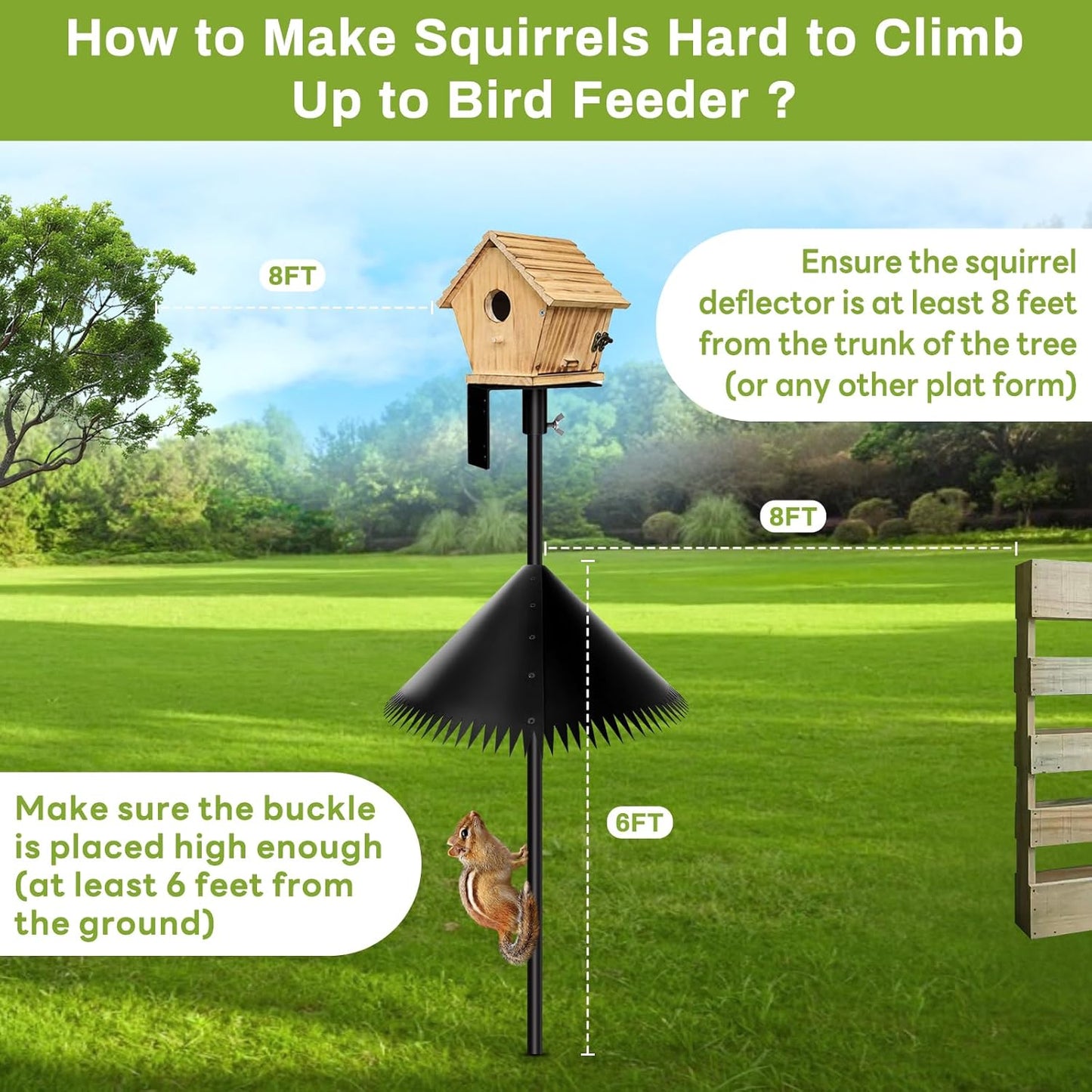 2 Pack 19 Inch Squirrel Baffle for Bird Feeder Pole, 2025 New Outdoor 