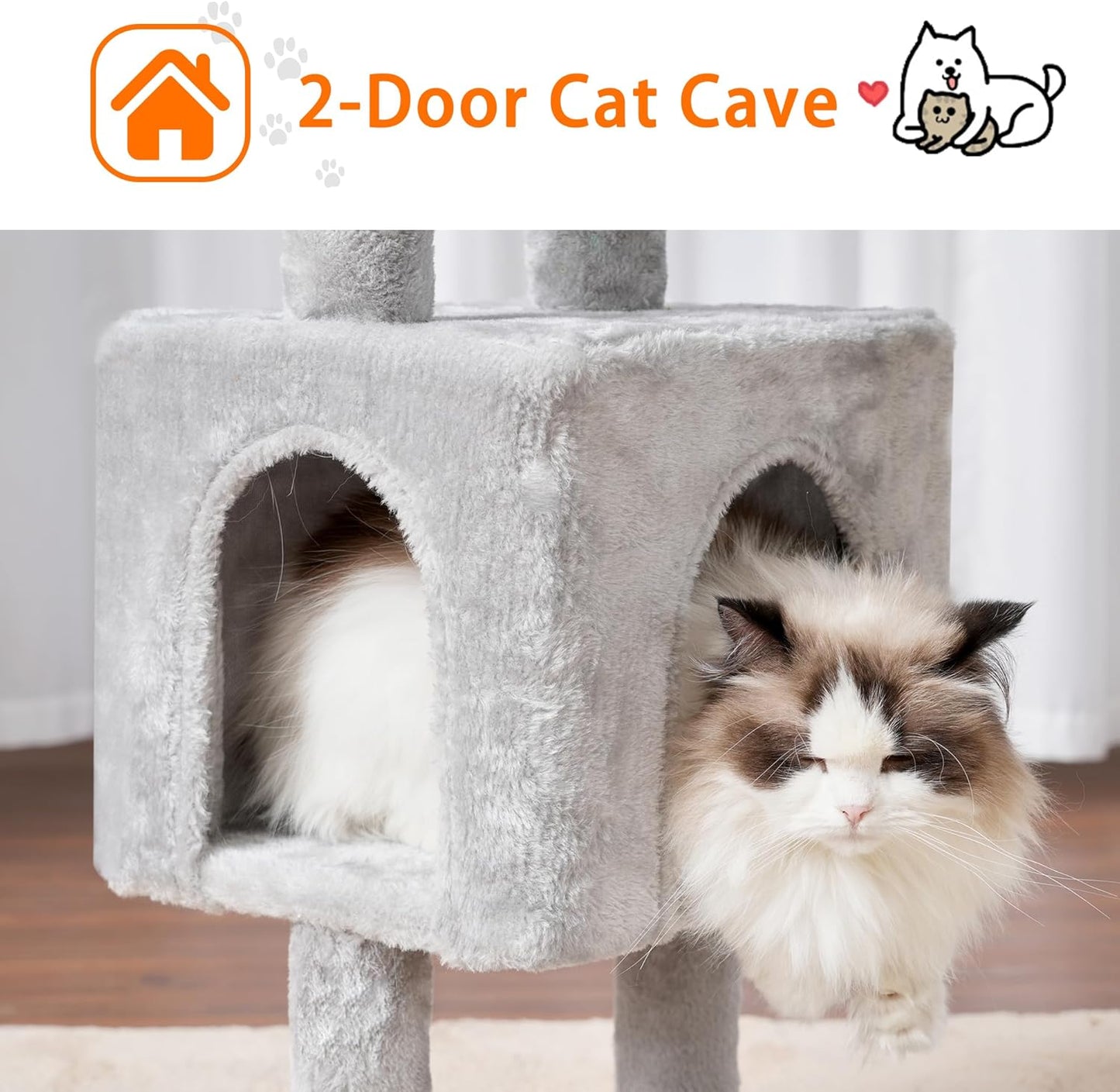 Heybly Cat Tree, 39.4 Inches Tower Condo with Scratching Post, Cat Tow