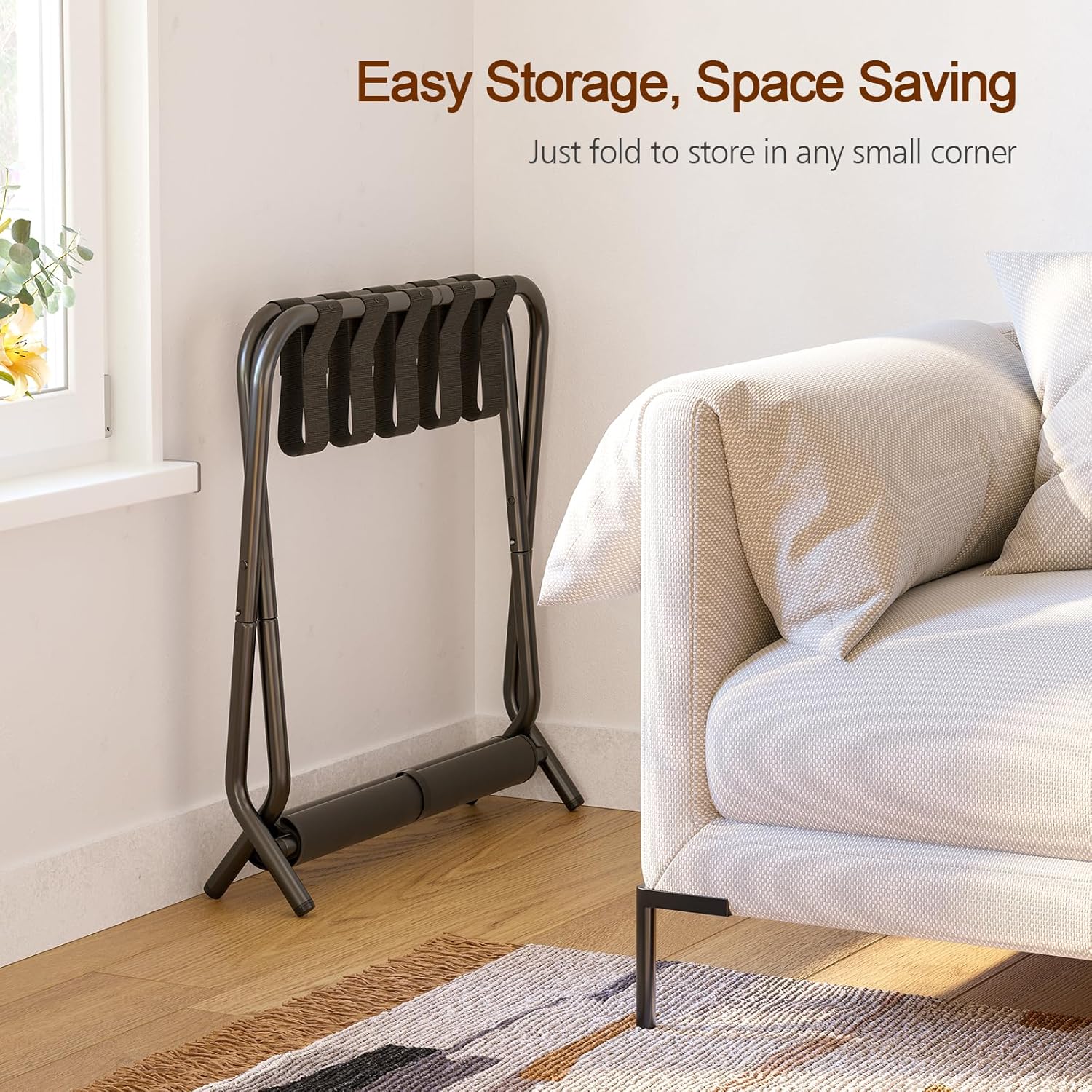 AMHANCIBLE Luggage Rack, Set of 2, Foldable Suitcase Stands for Guest 
