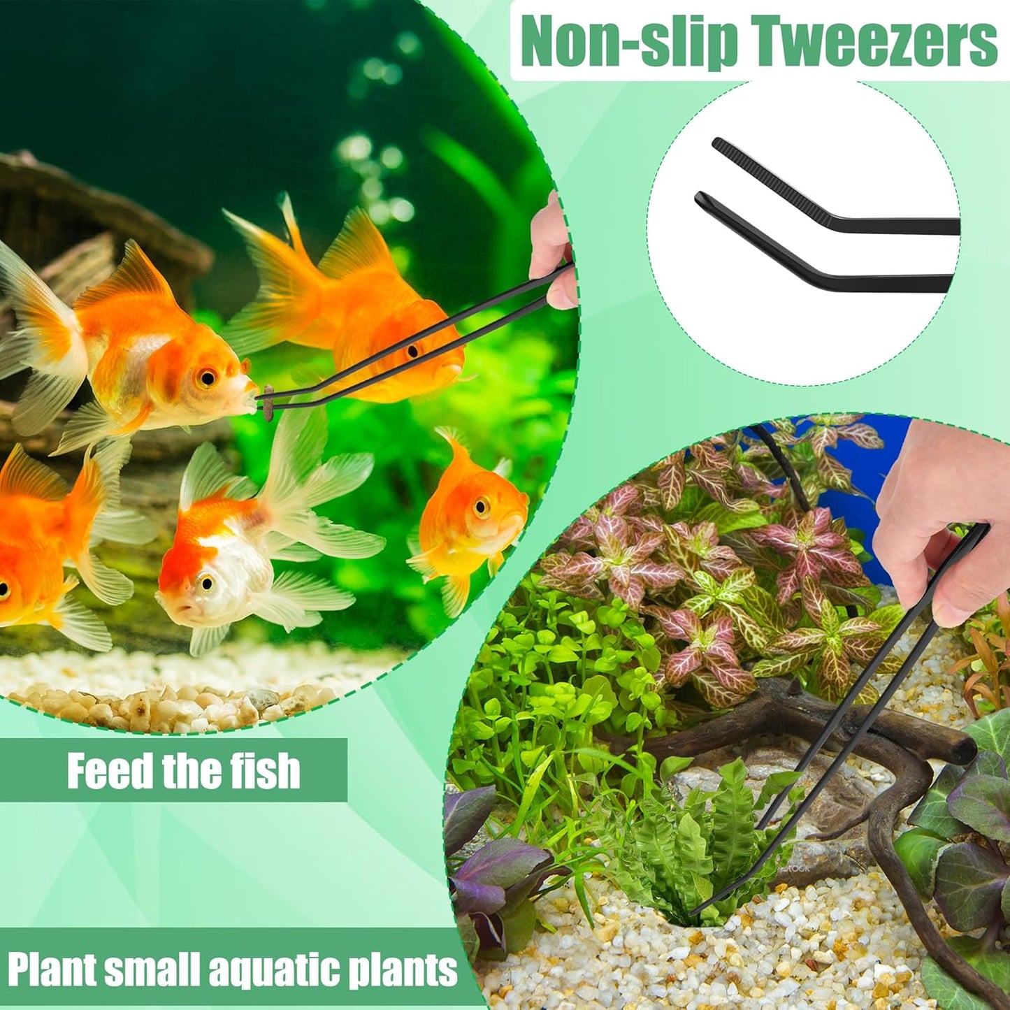 Aquarium Aquascape Tools Kit, 4 in 1 Anti-Rust Aquatic Plant Aquascapi