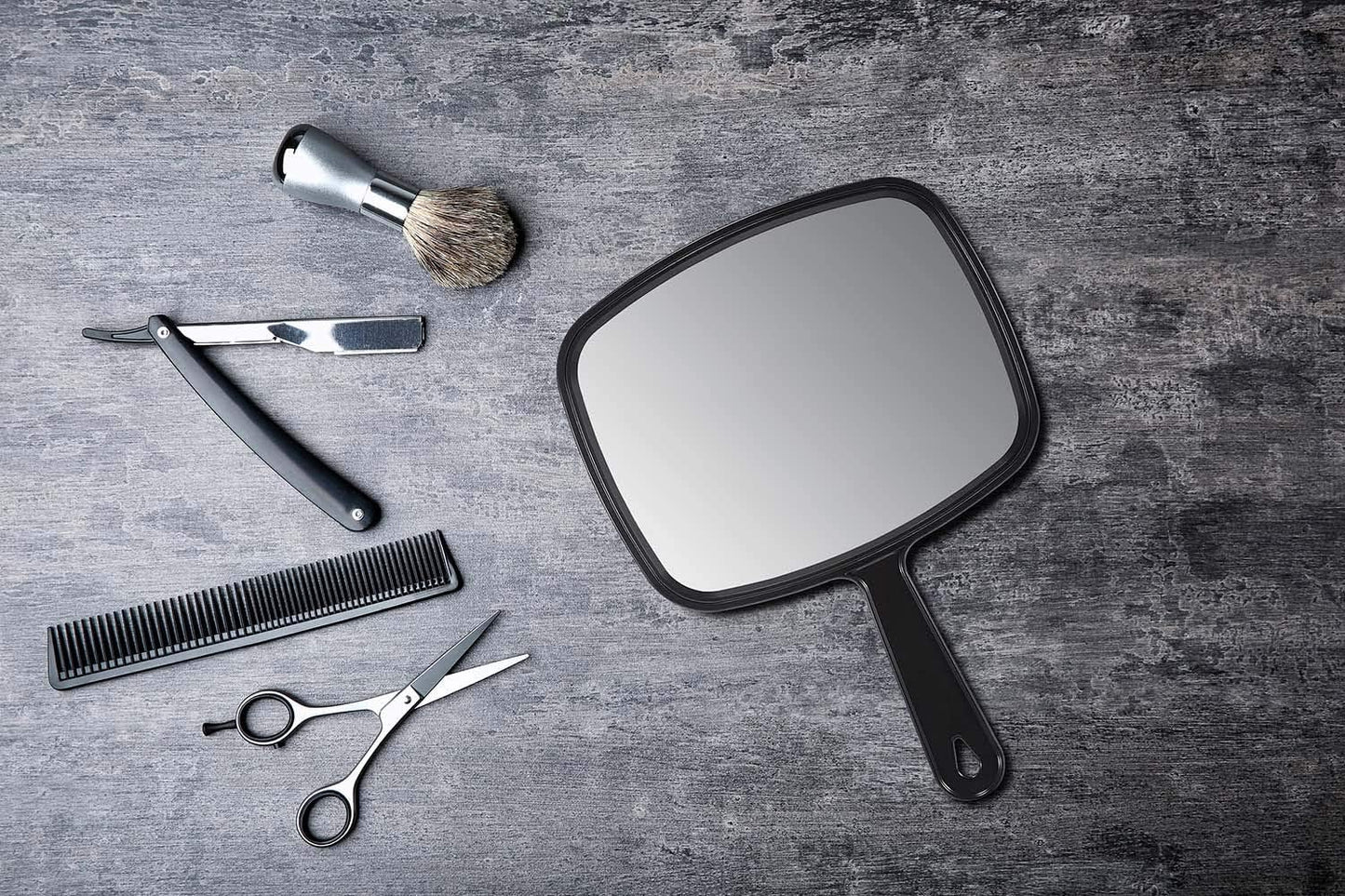 PROTECLE Hand Mirror, 10.3" L x 7.4" W Salon Barber Hairdressing Handh