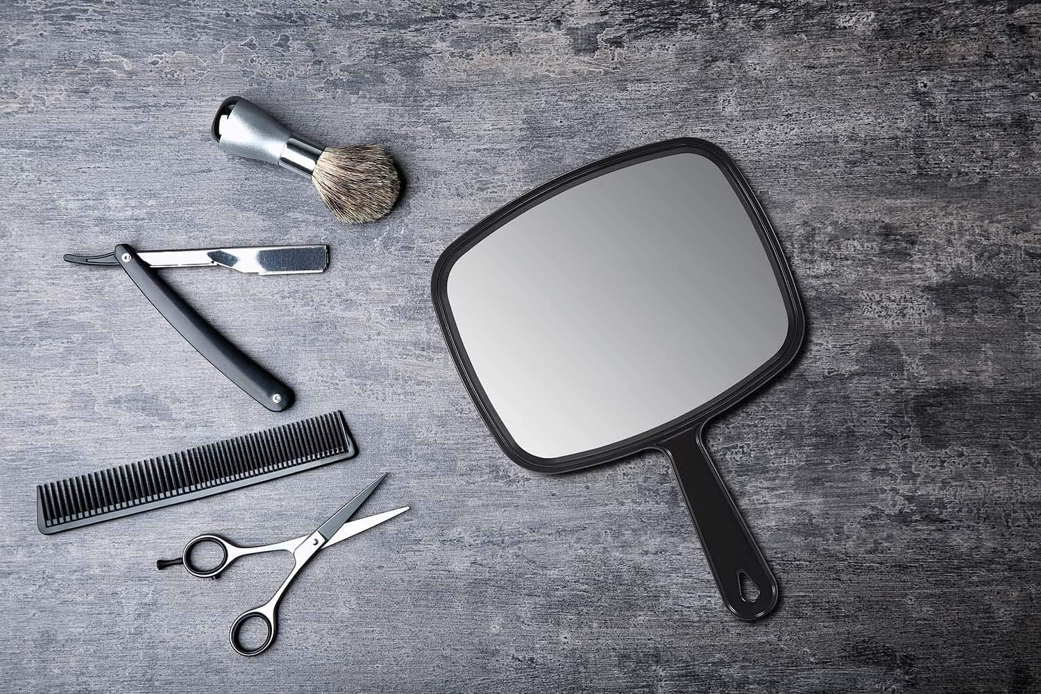 PROTECLE Hand Mirror, 10.3" L x 7.4" W Salon Barber Hairdressing Handh