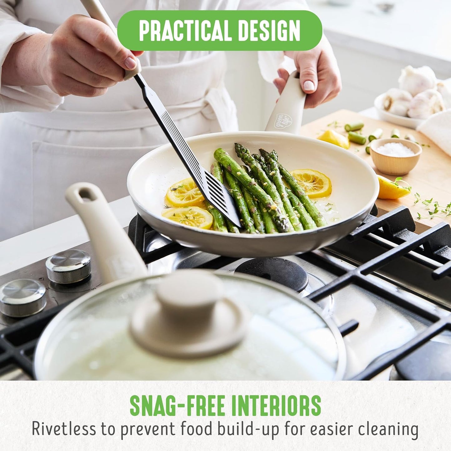 GreenLife 16 Piece Nonstick Cookware Set, Soft Grip Non-Toxic PFAS-Fre