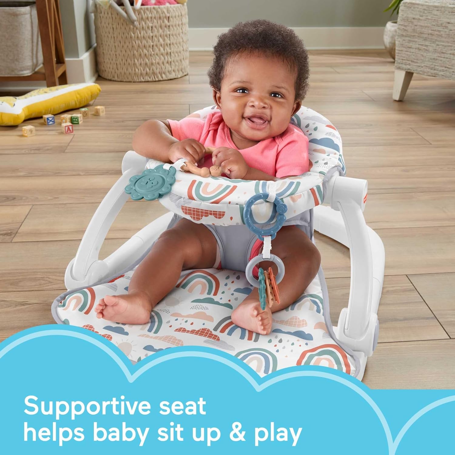 Fisher-Price Portable Baby Chair Sit-Me-Up Floor Seat with Development