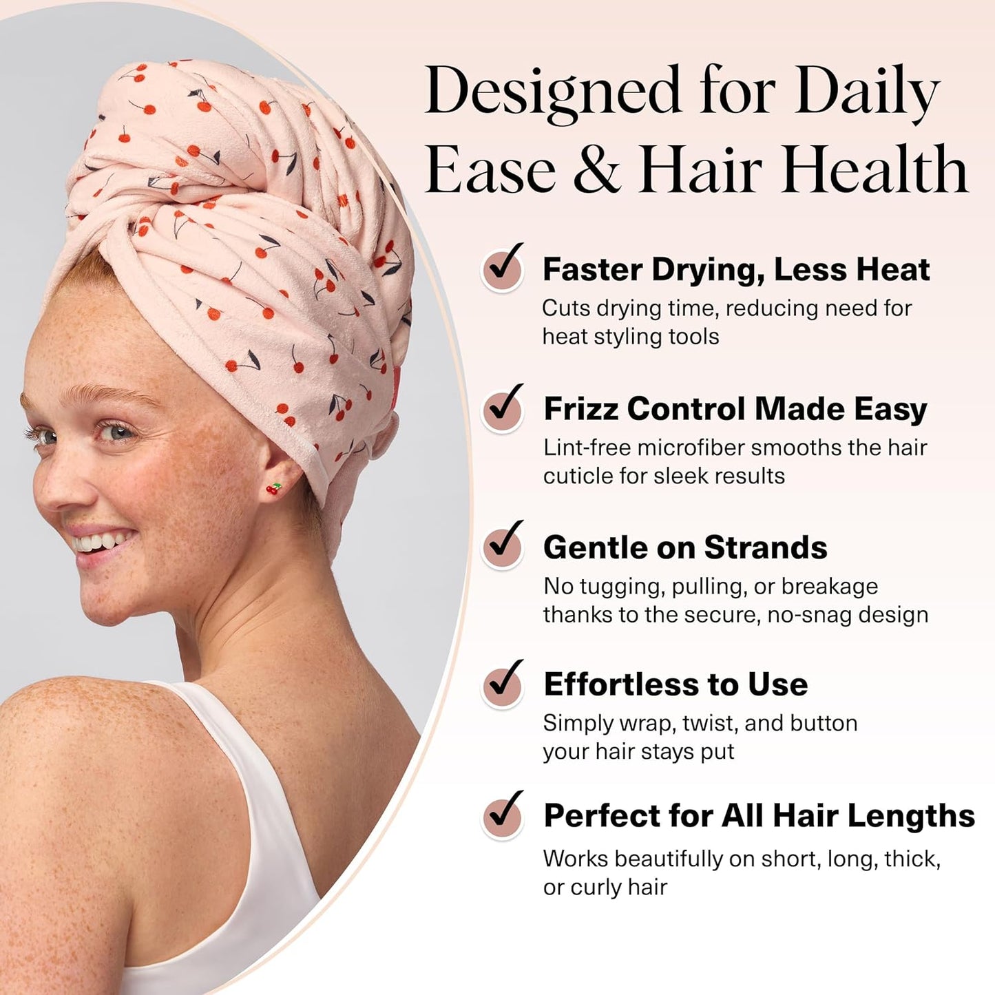 Kitsch Plush Microfiber Hair Towel Wrap for Women – Ultra Absorbent Microfiber Bath Towels for Wet, Curly, Long or Short Hair – Anti-Frizz Hair Wrap, Great Hair Care Gifts for Women