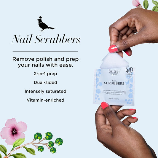 Butter LONDON Nail Polish Remover Pads, Nail Scrubbers - 2-in-1 Prep &