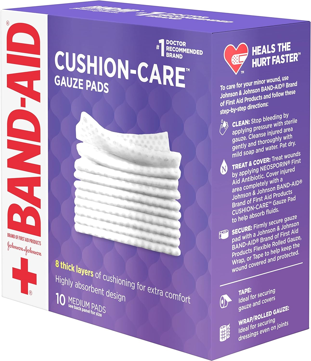 Band-Aid Brand Cushion Care Non-Stick Gauze Pads, Individually-Wrapped