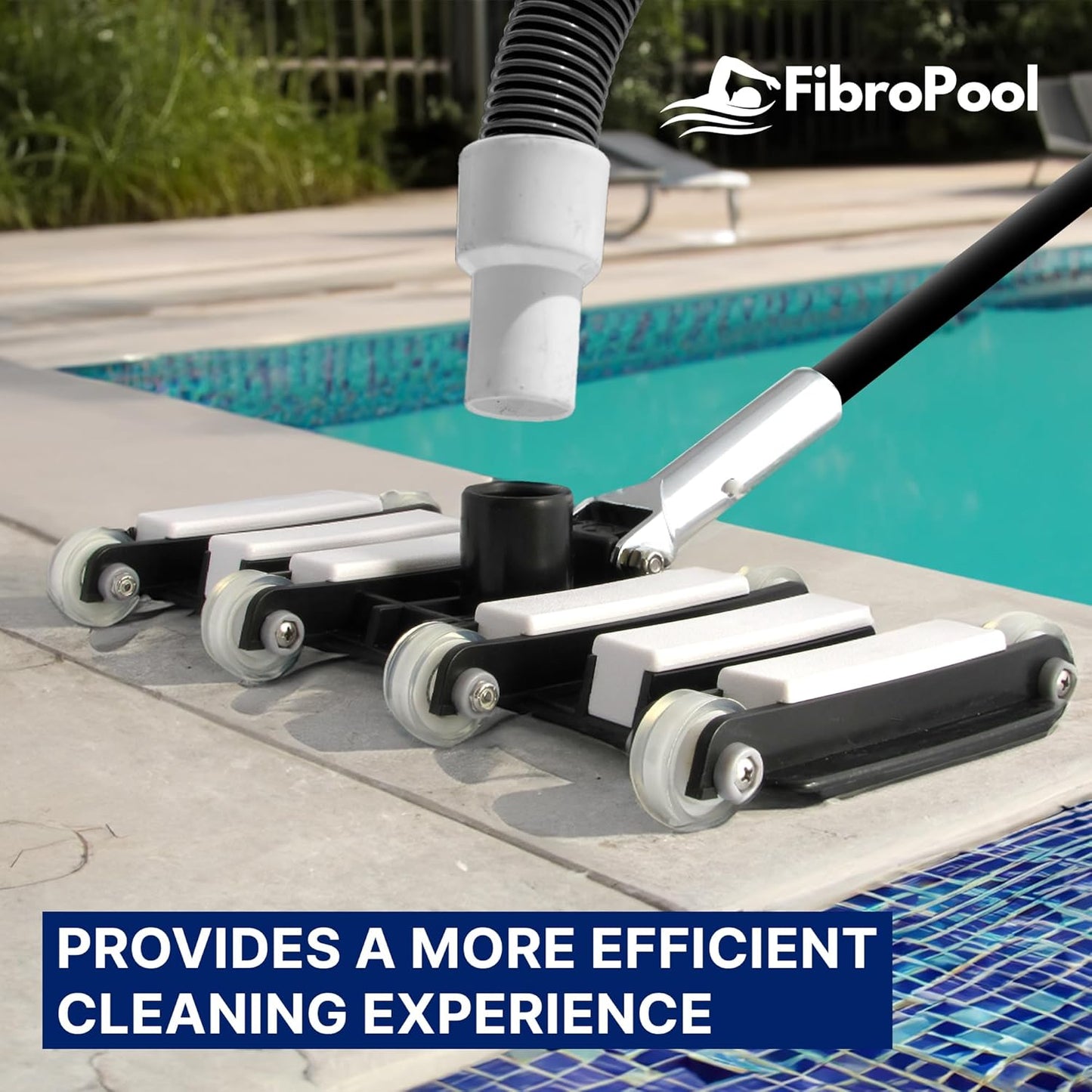 FibroPool Professional-Grade Flexible Pool Vacuum Head - Extra-Wide, W