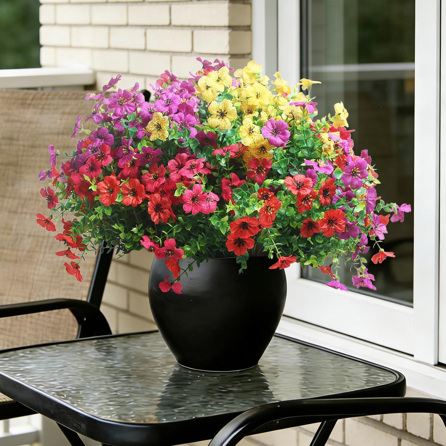 Outdoor Artificial Daisies 20 Bundles, UV Resistant Fake Flowers for I