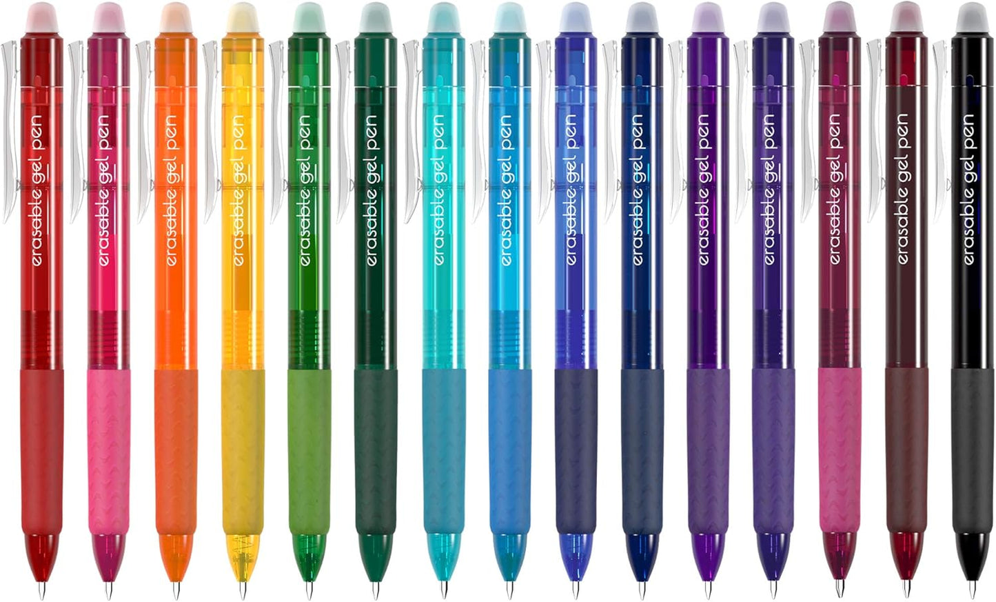 Vanstek 15 Colors Retractable Erasable Gel Pens Clicker, Fine Point(0.
