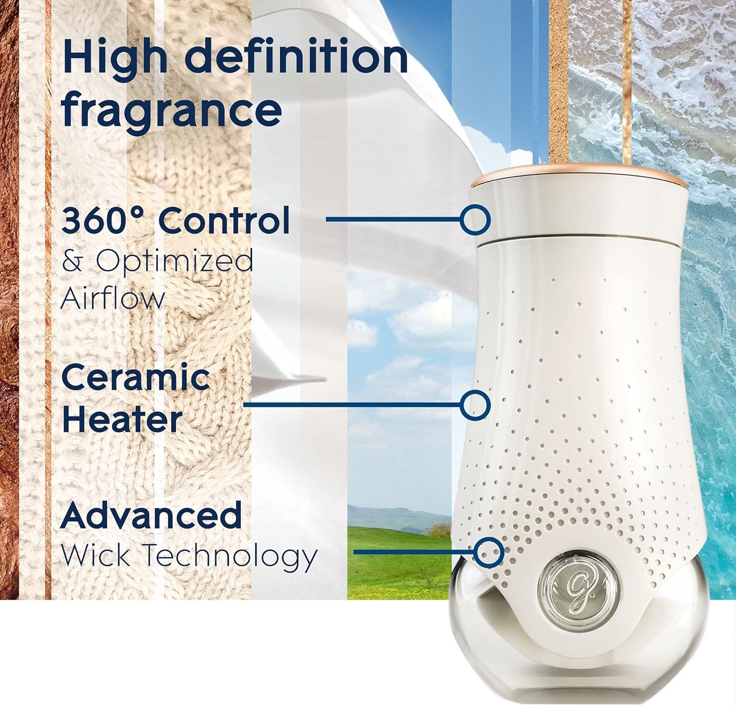 Glade PlugIns Air Freshener Warmer, Scented and Essential Oils for Home and Bathroom, Up to 70 Days on Low Setting, 2 Count