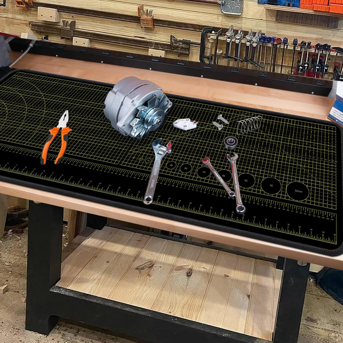 ‌2F22E Premium Portable Workbench Mat 43.31"x15.75" Inch - Non-Slip Du