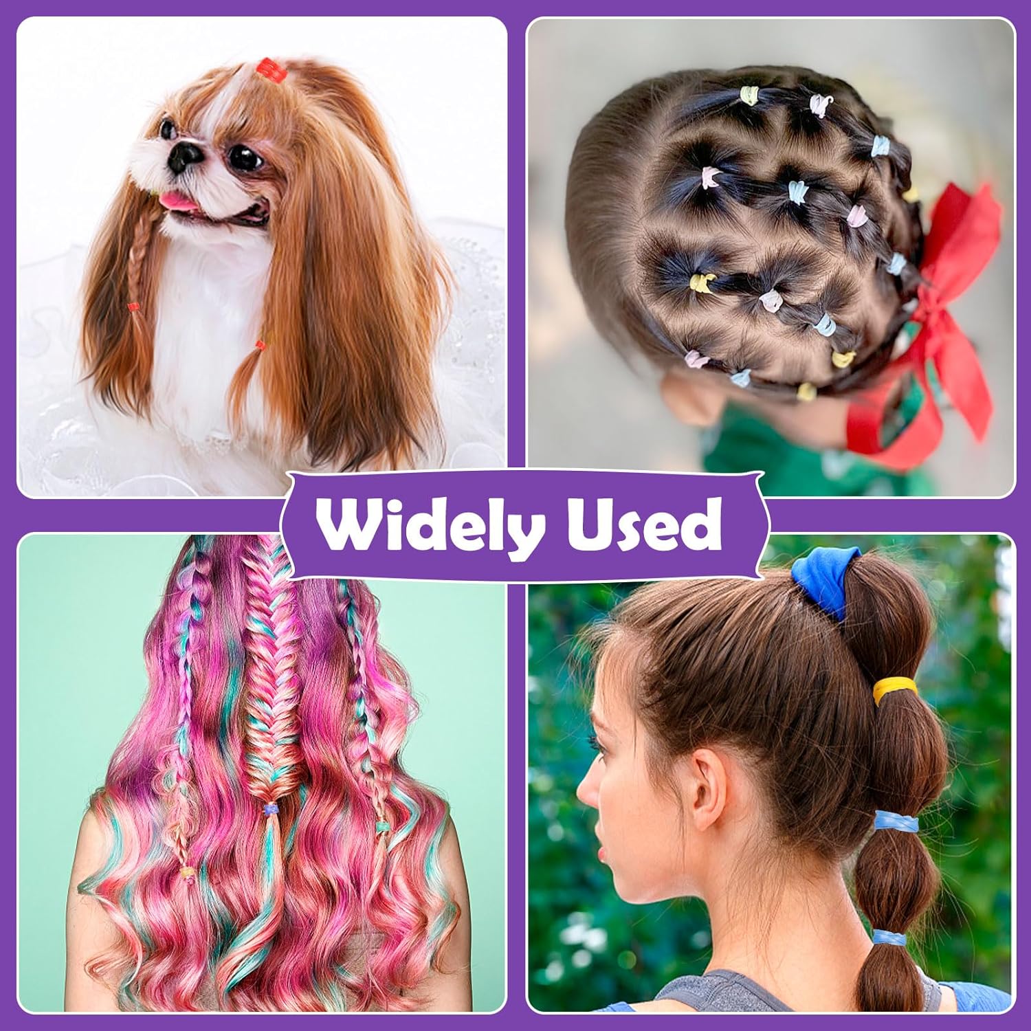 32 Colors Small Hair Rubber Bands with 16 Styling Tools, 2000 Pcs Elas