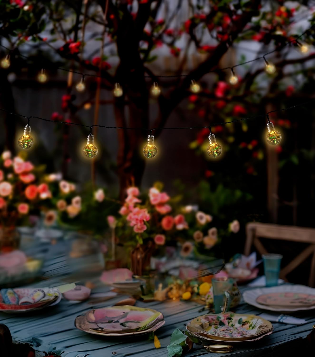 Ideaworks Solar Iridescent String Lights - 50ct Small