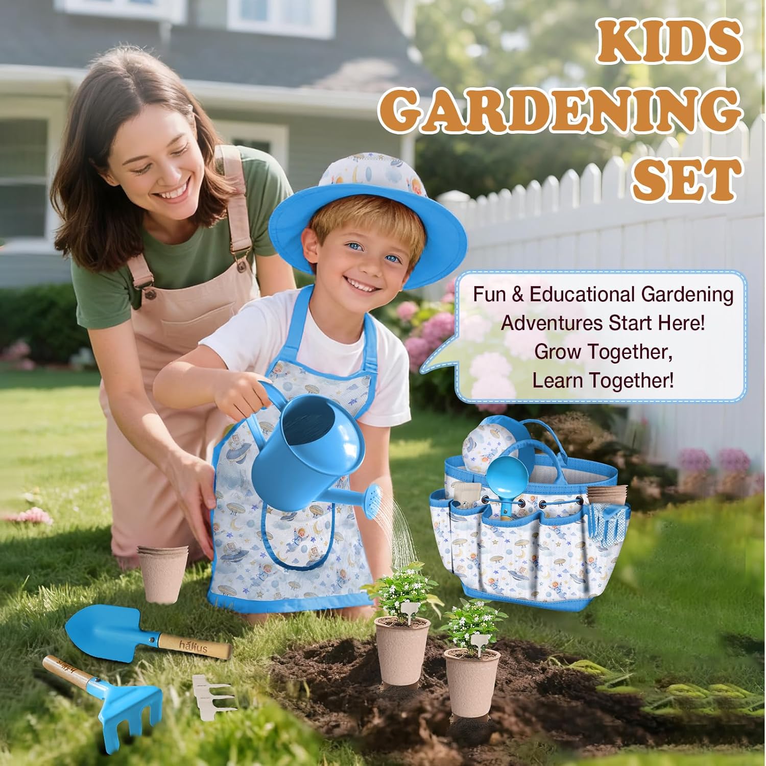 Kids Gardening Tool Set 18PCS Kids Toddler Gardening Set Includes Tote