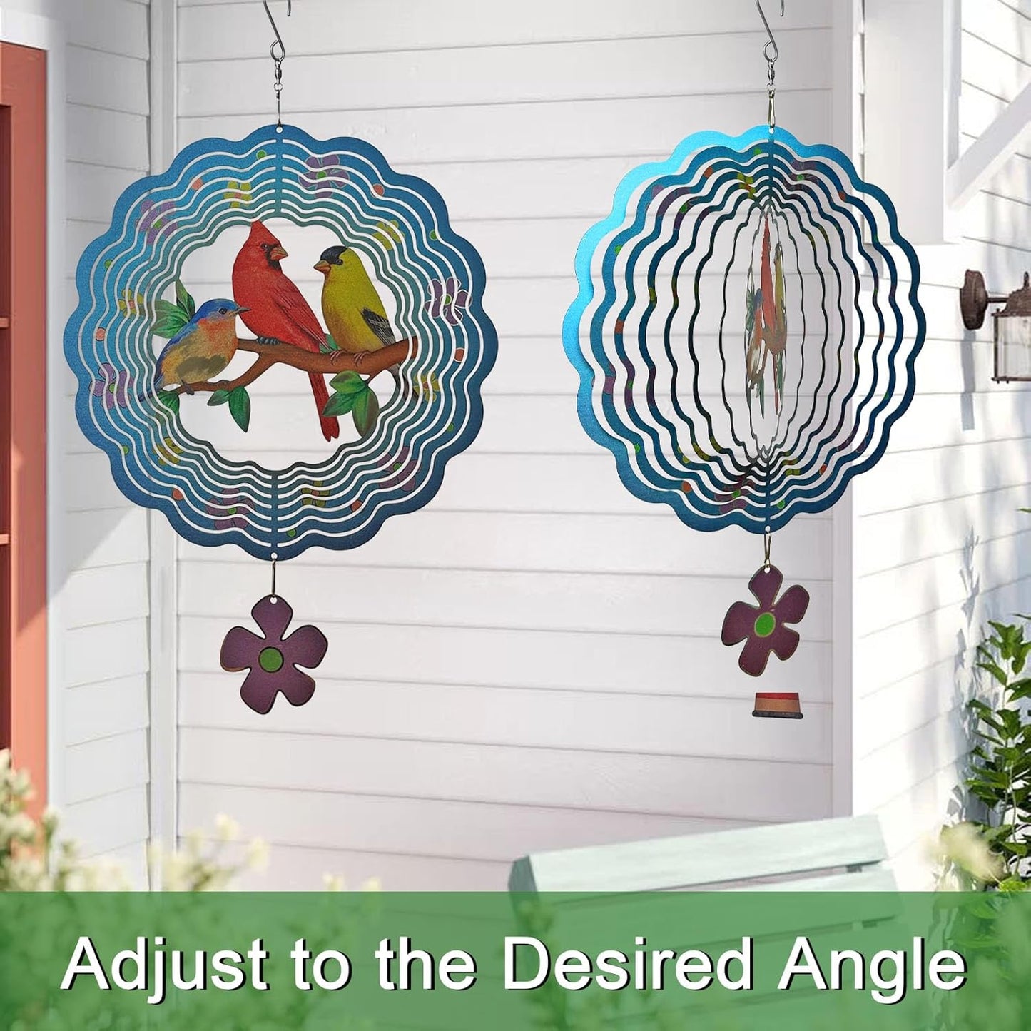 Birds Wind Spinner,Metal Wind Spinners for Outdoor,3D Double Sided Han