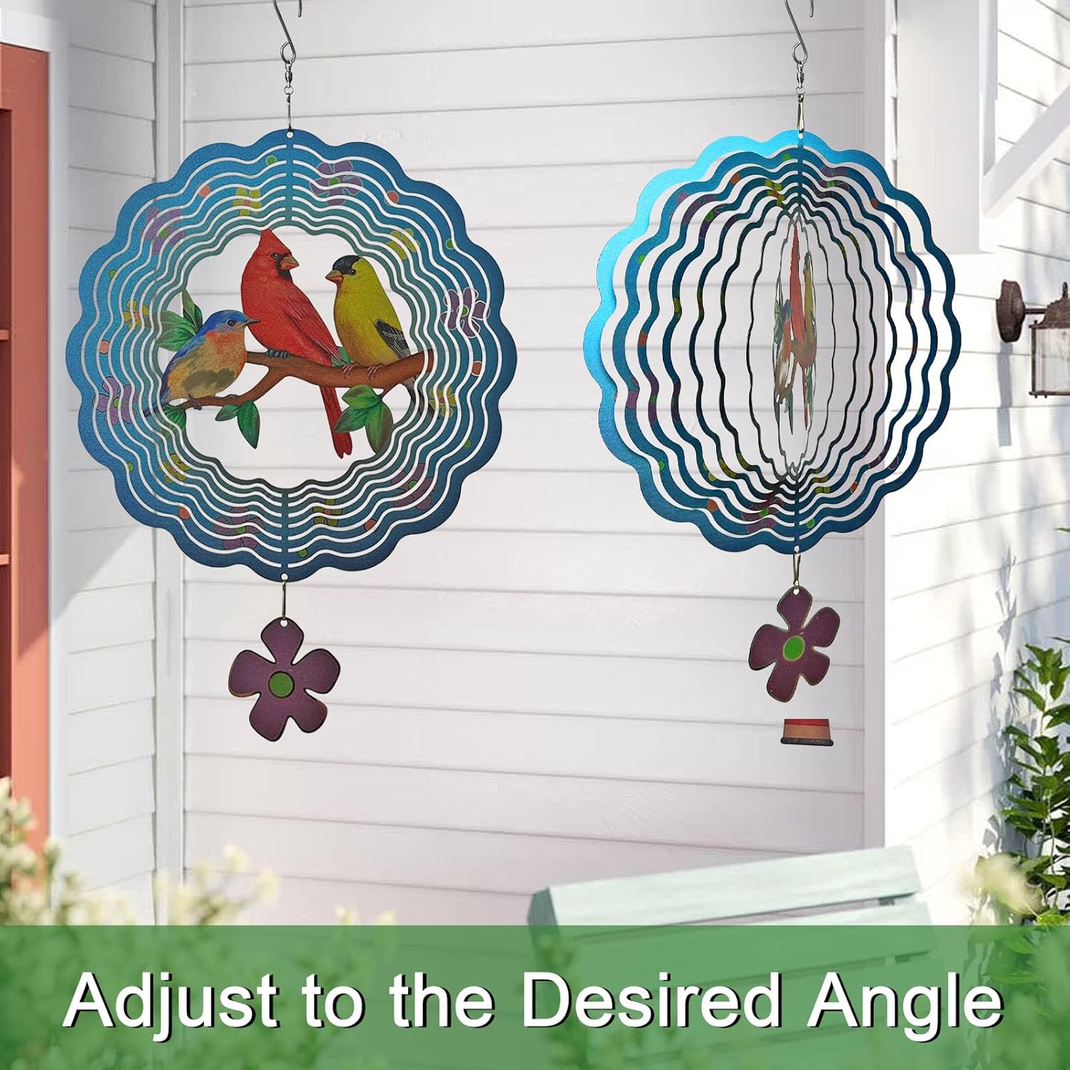 Birds Wind Spinner,Metal Wind Spinners for Outdoor,3D Double Sided Han