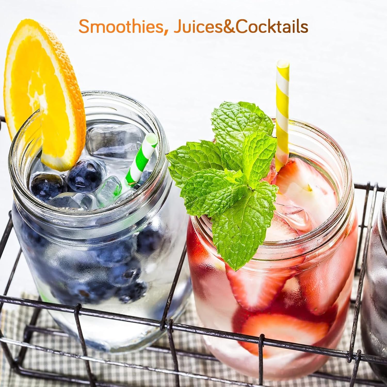 2 Pack Regular Mouth Mason Jars 16oz Glass Canning Jars with Airtight 