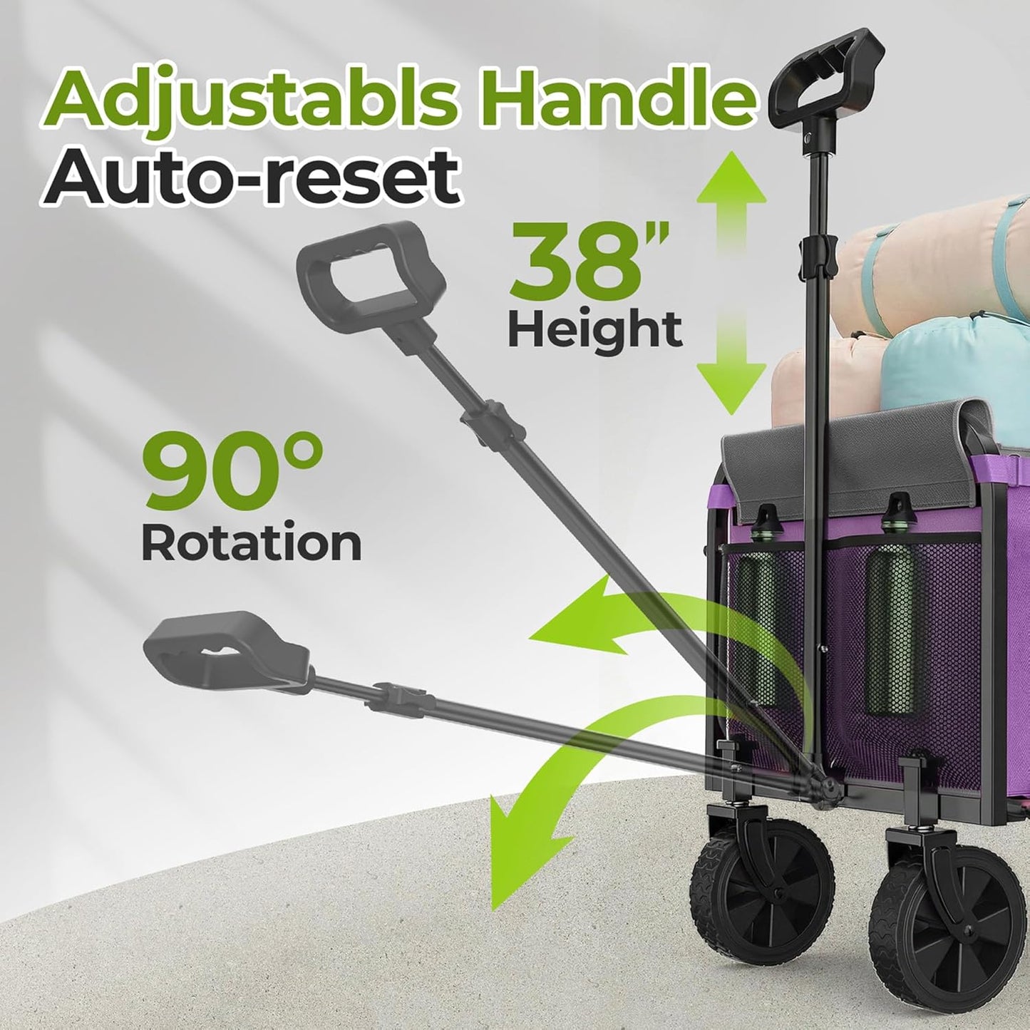 Wagons Carts Foldable, Lightweight Collapsible Utility Wagon-220LBS Ca