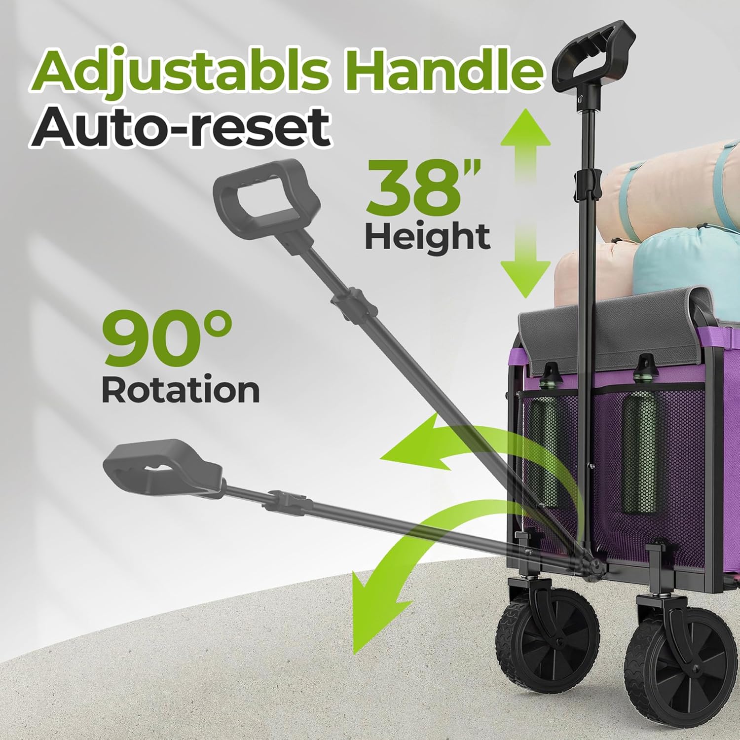 Wagons Carts Foldable, Lightweight Collapsible Utility Wagon-220LBS Ca