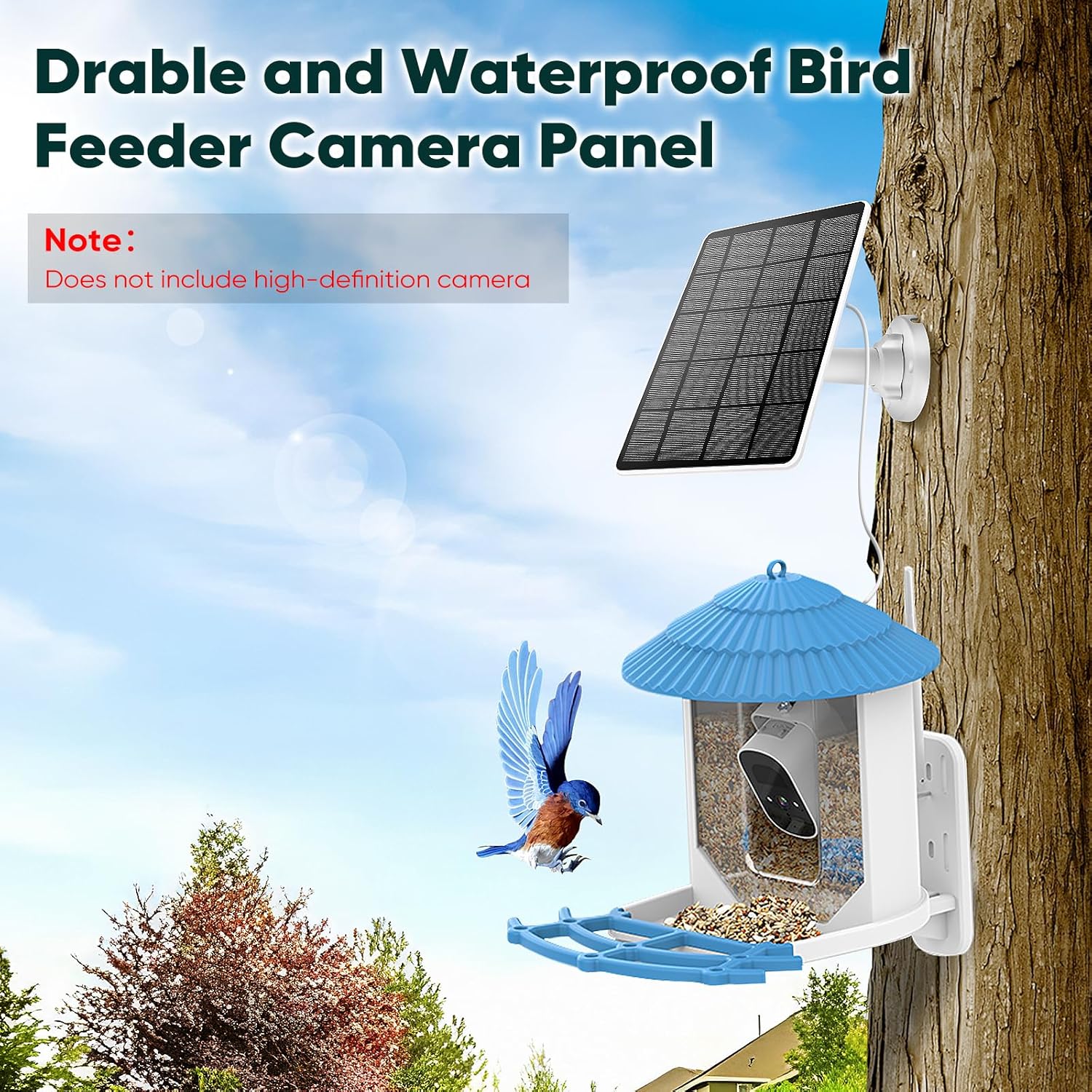 Solar Panel for Bird Feeder, Continuously 3W Power Supply for Your Bir